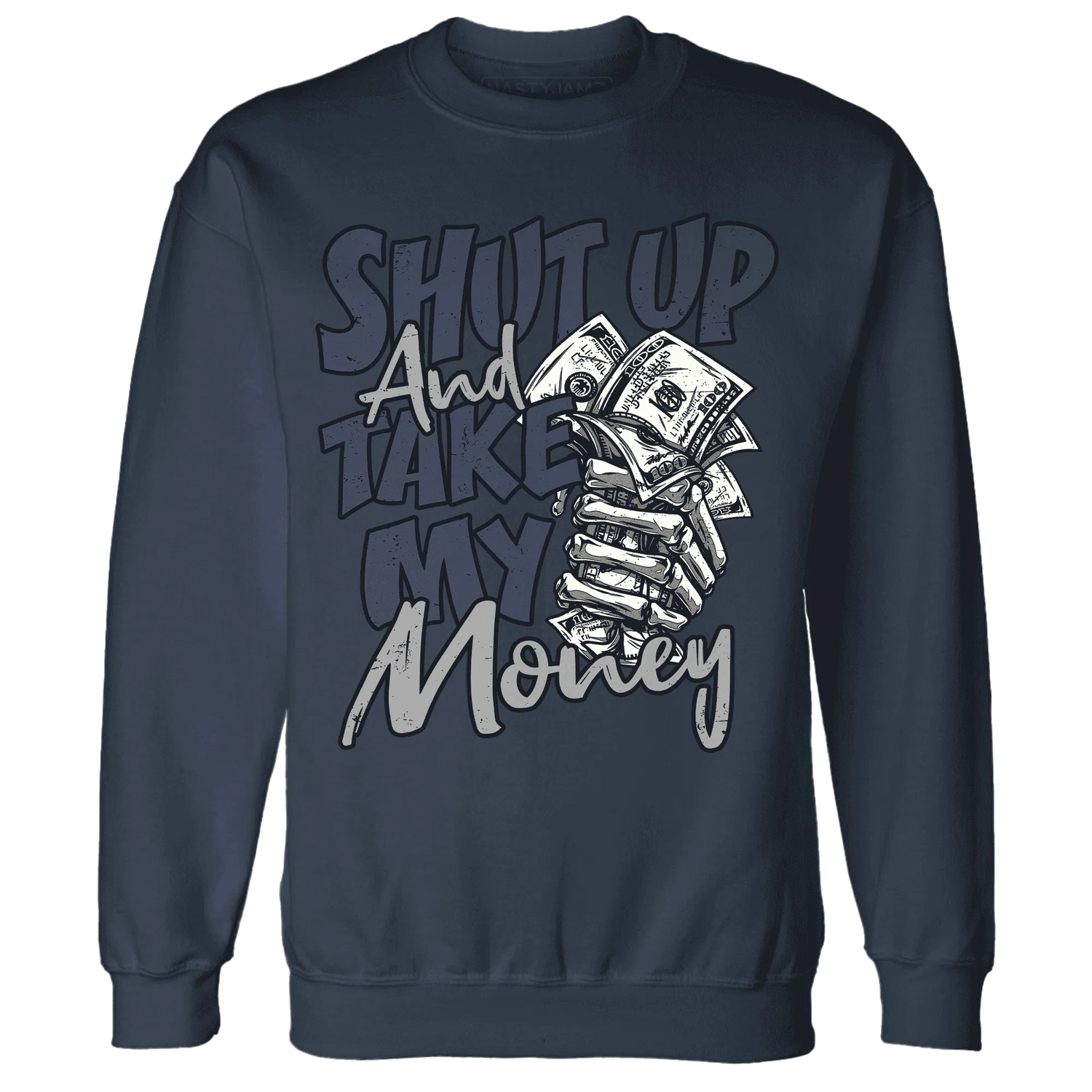 VaporMax-Plus-Midnight-Navy-White-Metallic-Silver-NastyJamz-Sweatshirt-Match-Shut-Up