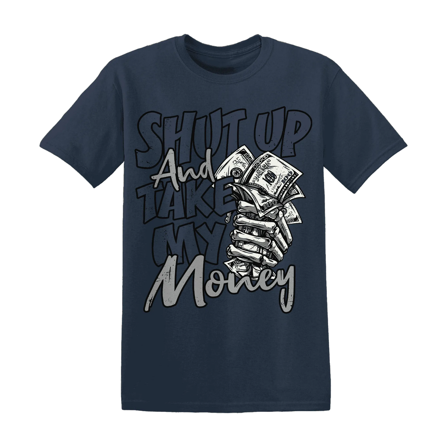 VaporMax-Plus-Midnight-Navy-White-Metallic-Silver-NastyJamz-T-Shirt-Match-Shut-Up
