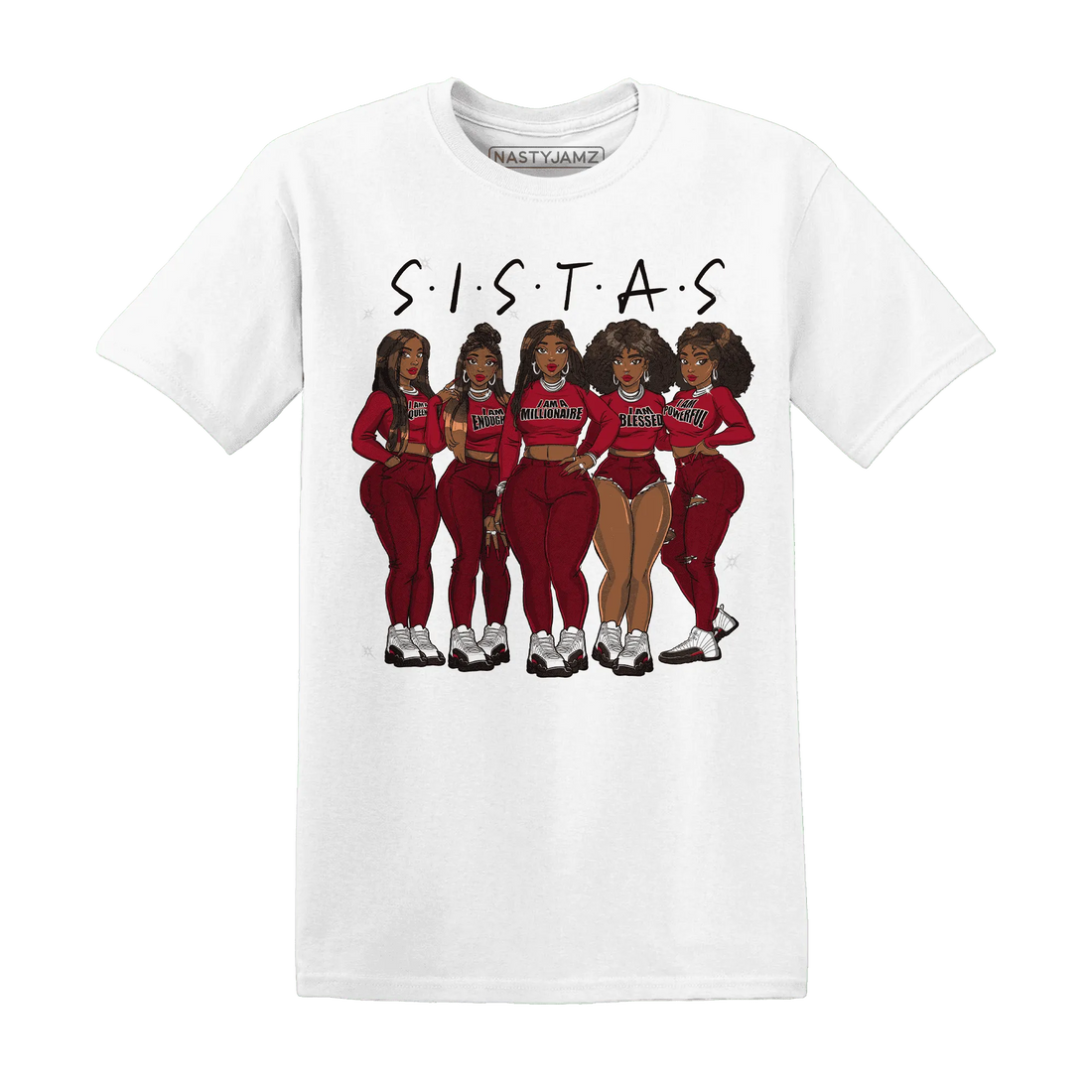 Retro-Red-Taxi-12s-T-Shirt-Match-Sistas-Melanin-Girl