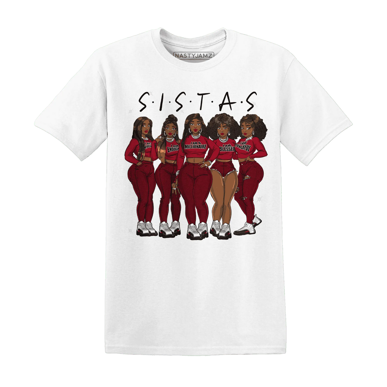 Retro-Red-Taxi-12s-T-Shirt-Match-Sistas-Melanin-Girl