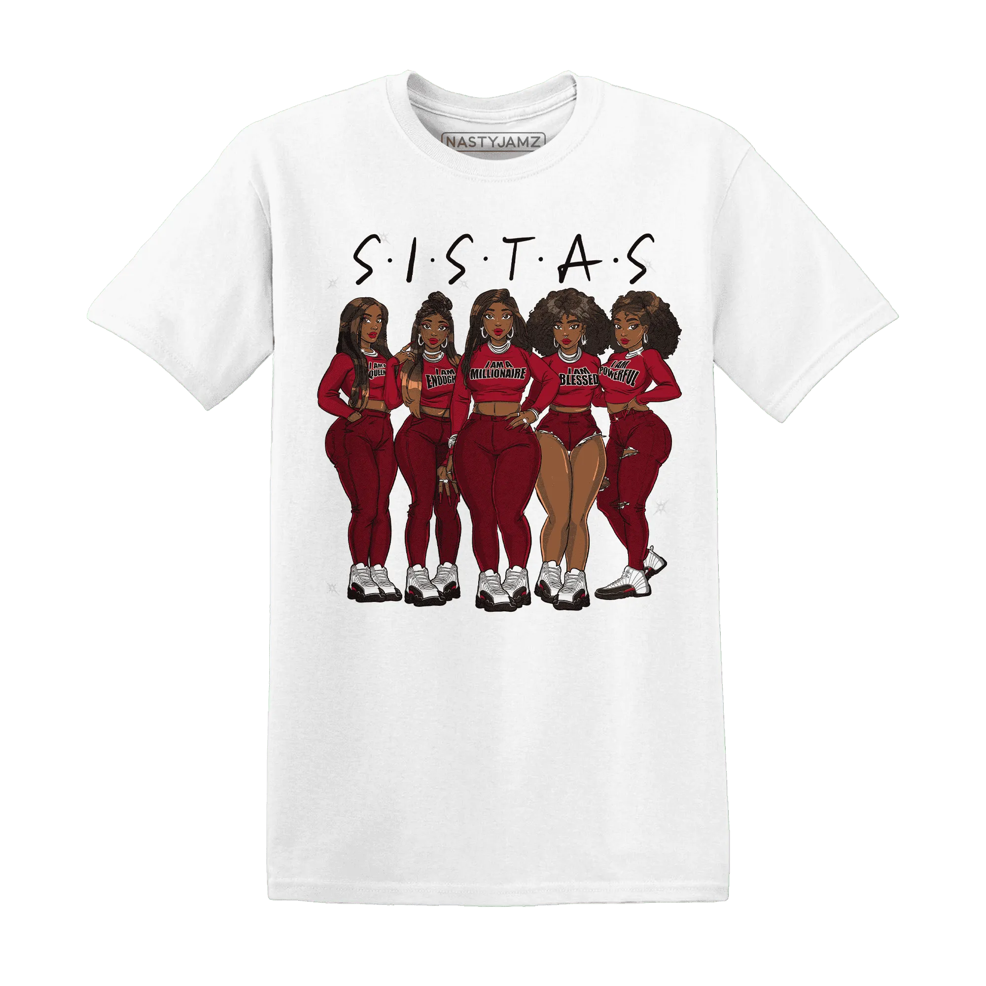 Retro-Red-Taxi-12s-T-Shirt-Match-Sistas-Melanin-Girl