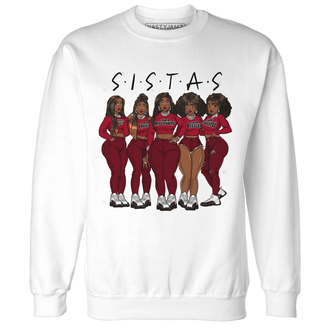 Retro-Red-Taxi-12s-Sweatshirt-Match-Sistas-Melanin-Girl