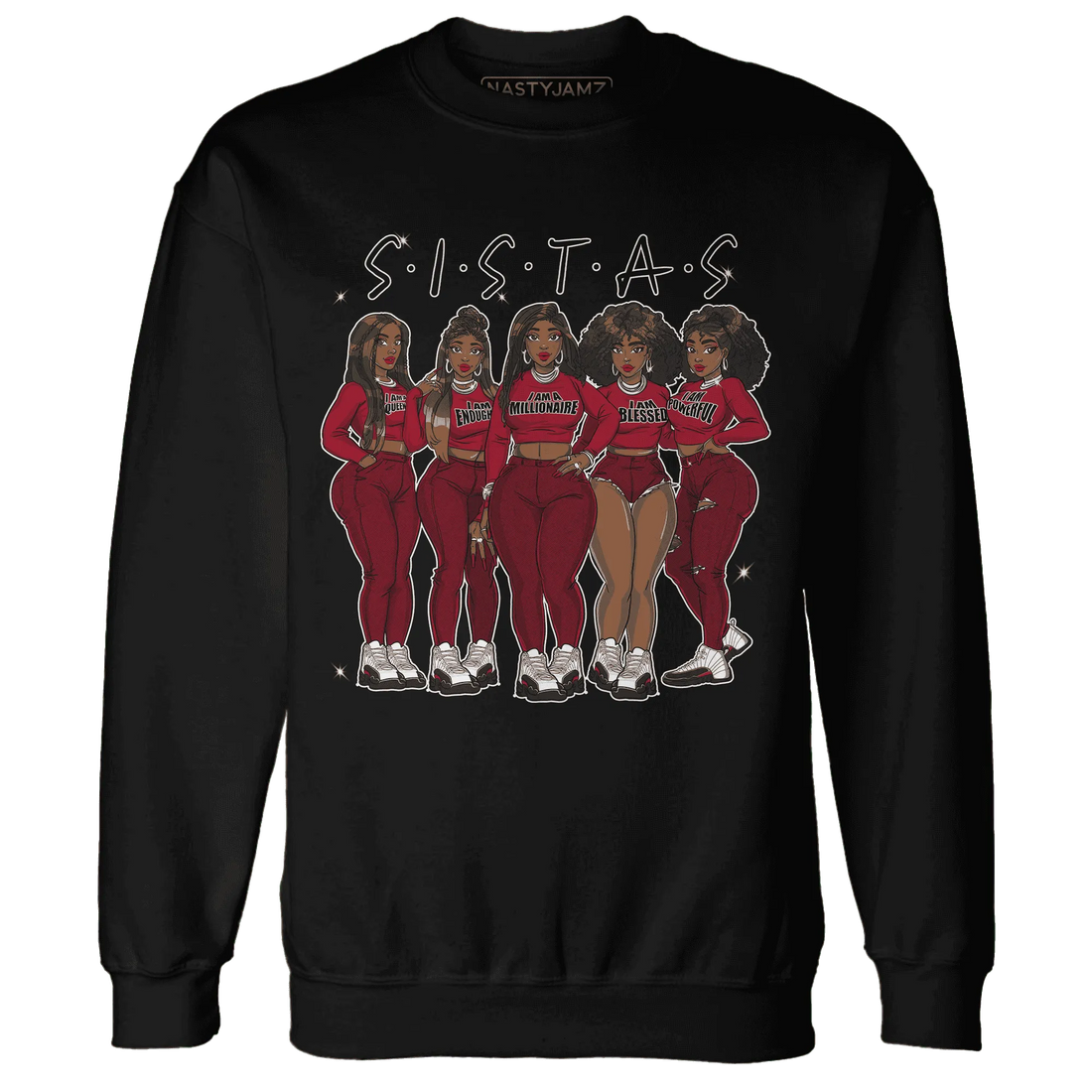 Retro-Red-Taxi-12s-Sweatshirt-Match-Sistas-Melanin-Girl