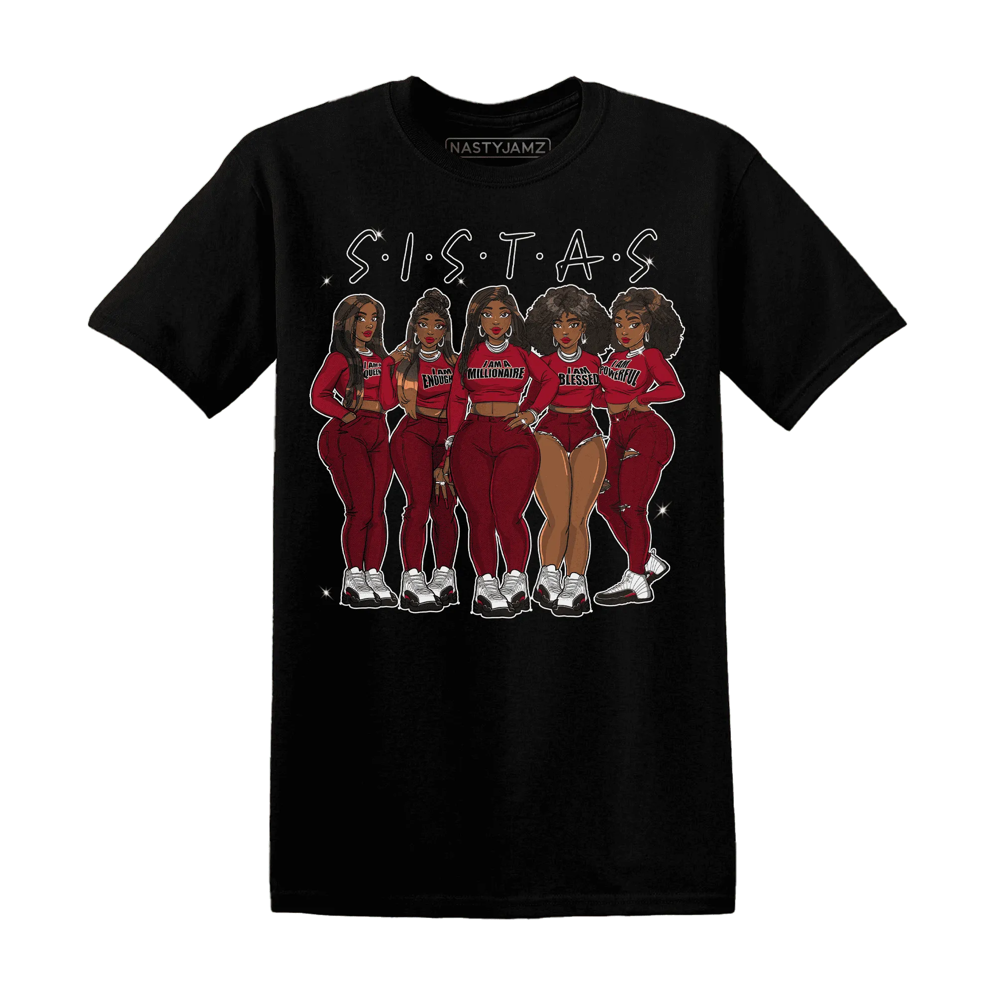 Retro-Red-Taxi-12s-T-Shirt-Match-Sistas-Melanin-Girl