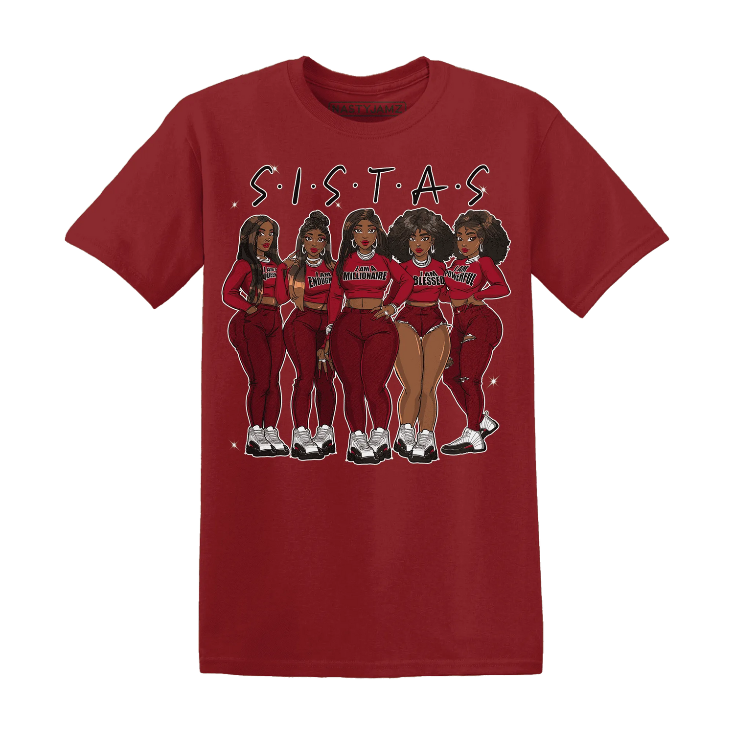 Retro-Red-Taxi-12s-T-Shirt-Match-Sistas-Melanin-Girl