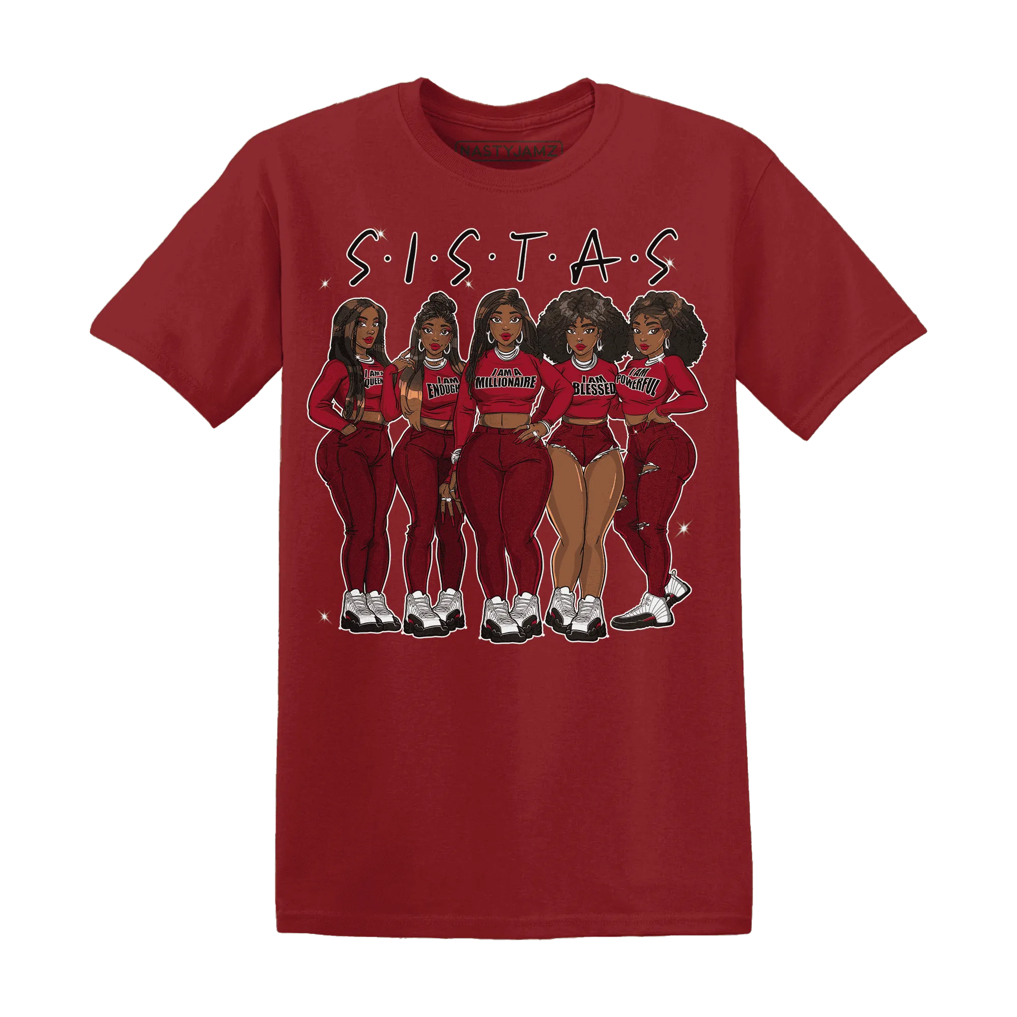 Retro-Red-Taxi-12s-T-Shirt-Match-Sistas-Melanin-Girl