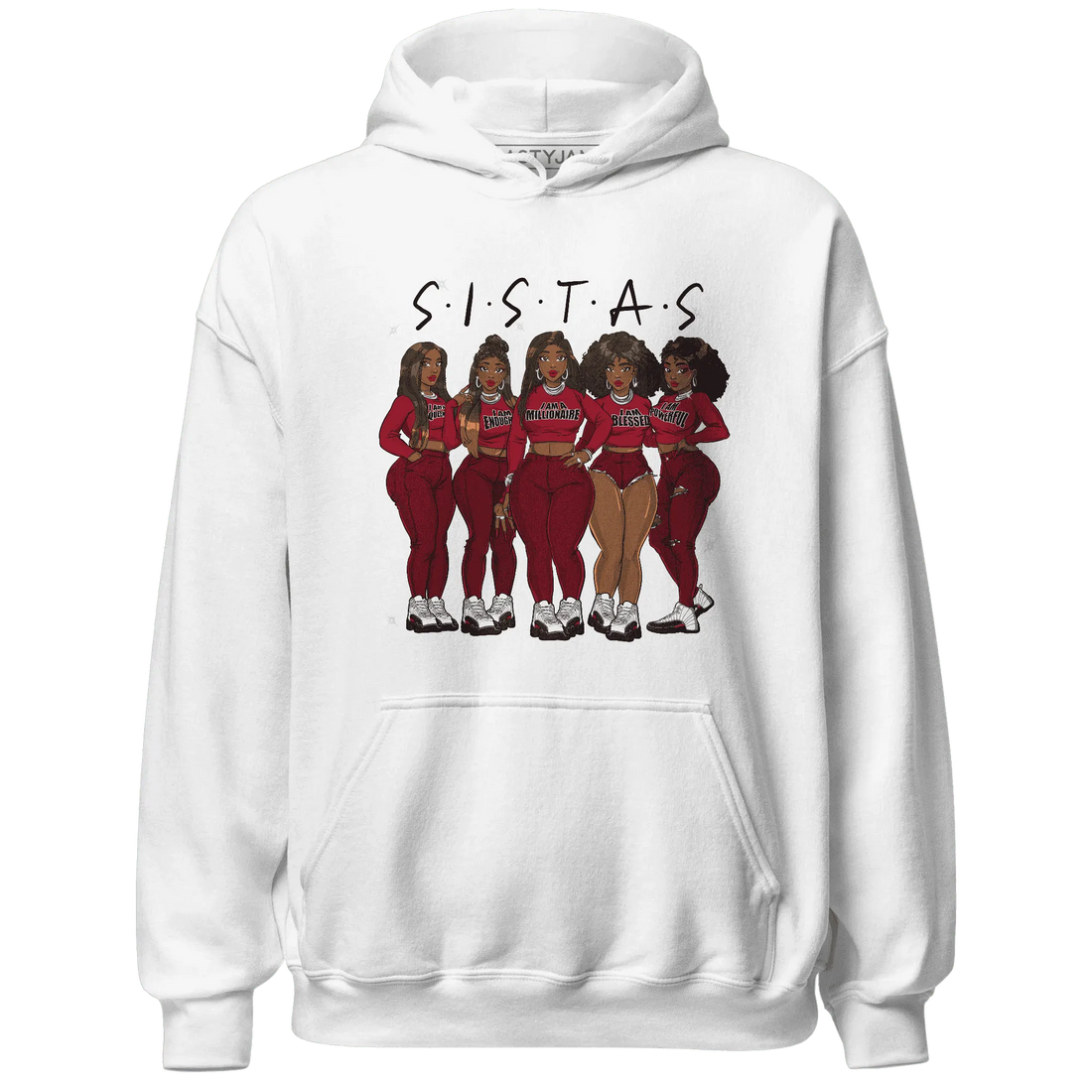 Retro-Red-Taxi-12s-Hoodie-Match-Sistas-Melanin-Girl