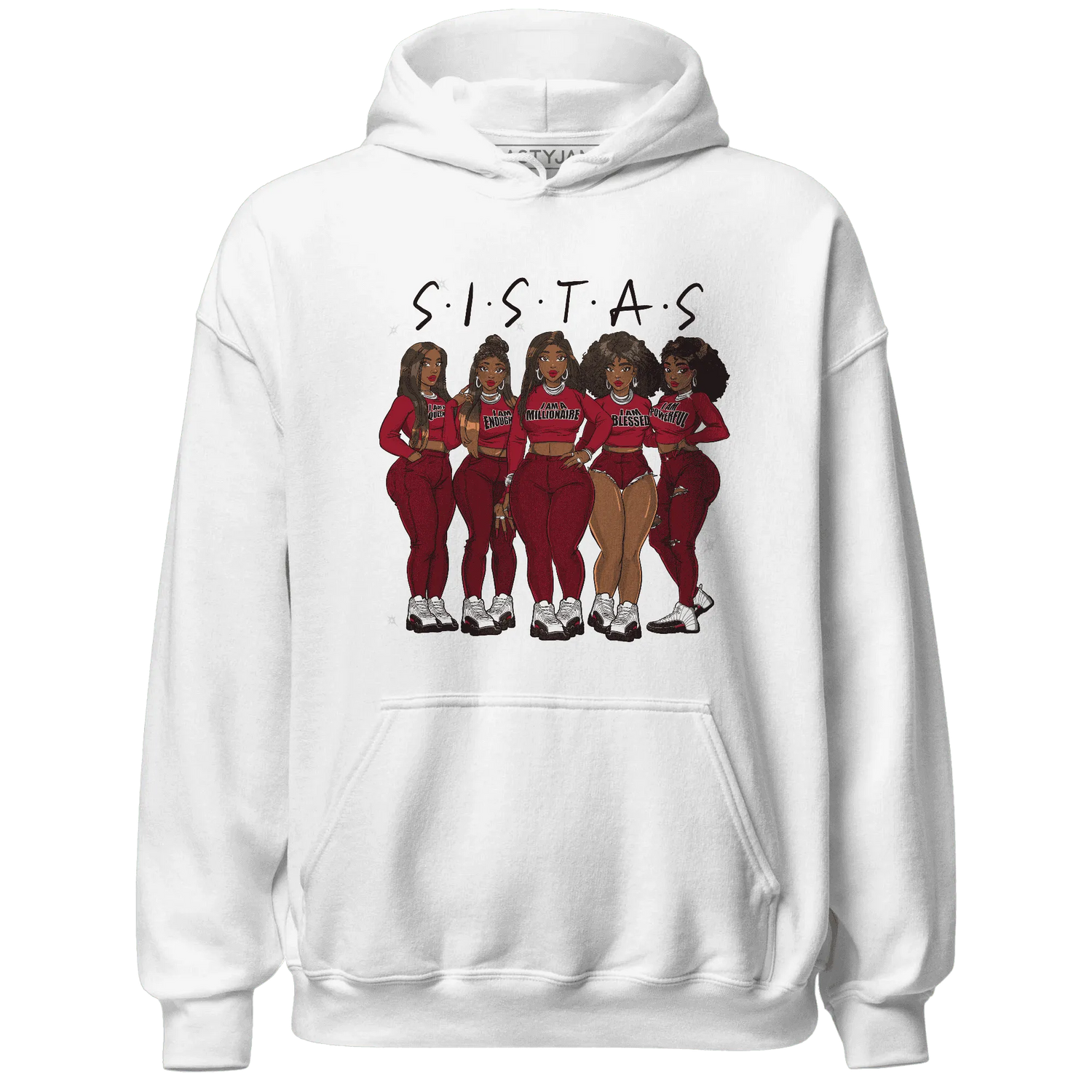 Retro-Red-Taxi-12s-Hoodie-Match-Sistas-Melanin-Girl