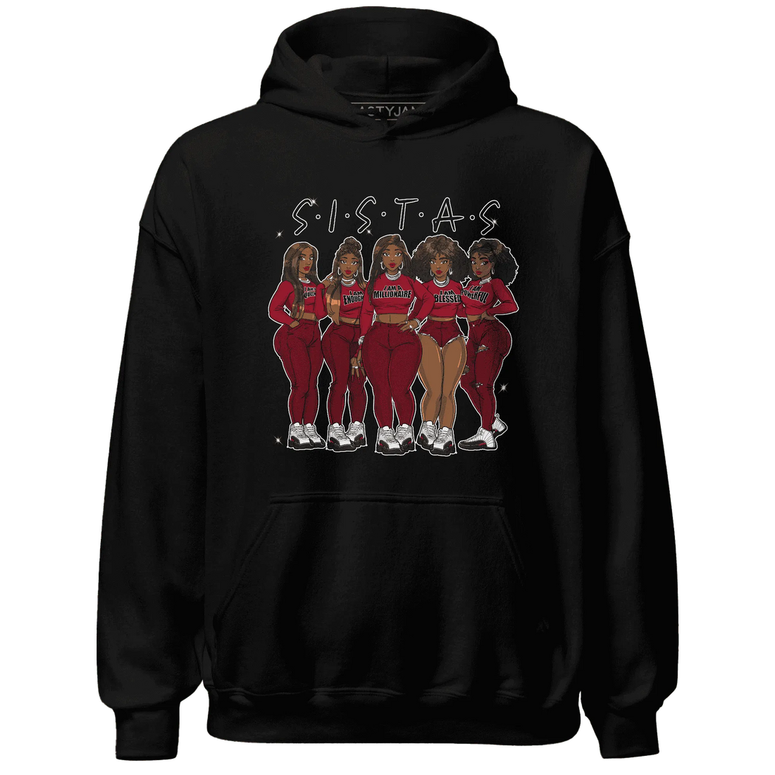 Retro-Red-Taxi-12s-Hoodie-Match-Sistas-Melanin-Girl