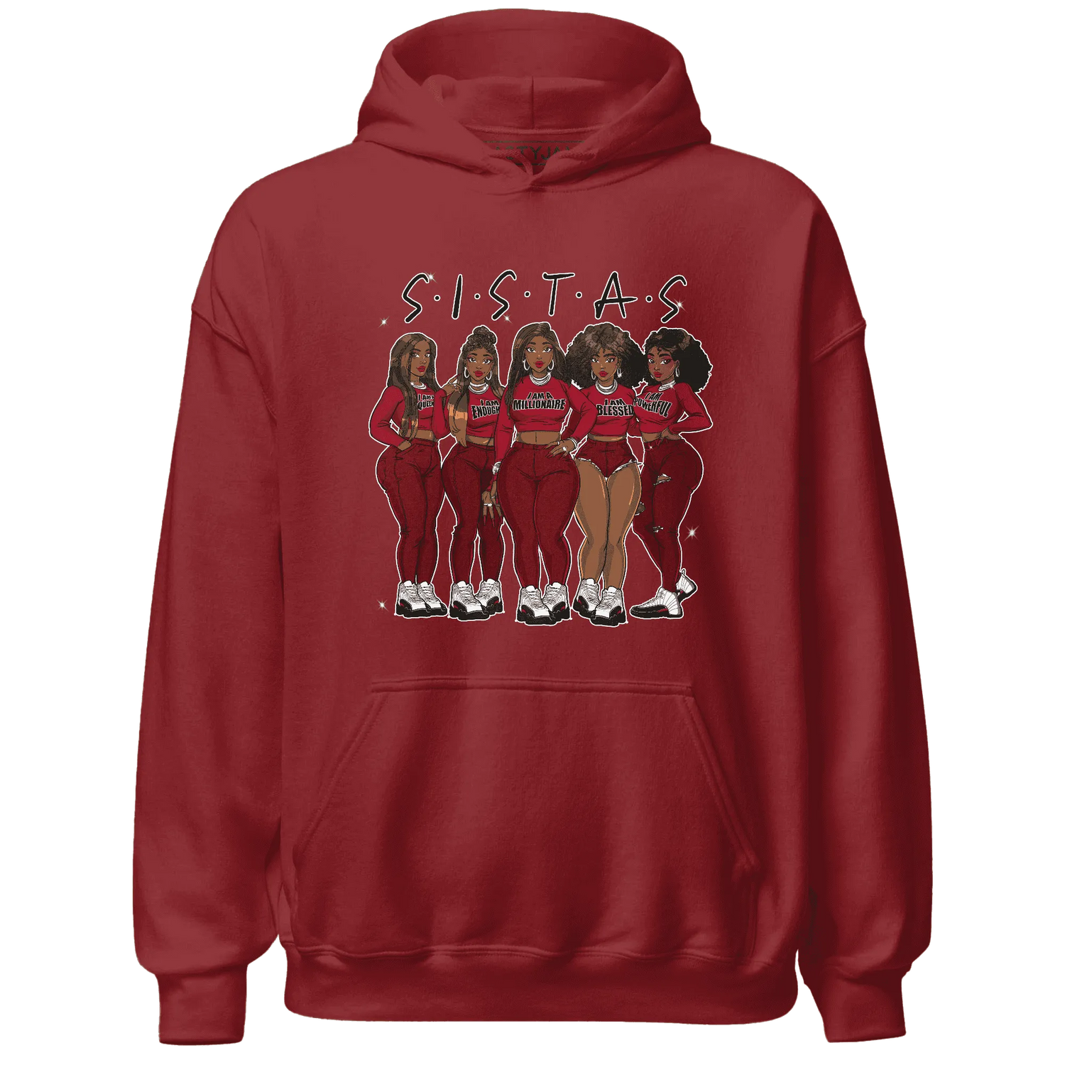 Retro-Red-Taxi-12s-Hoodie-Match-Sistas-Melanin-Girl
