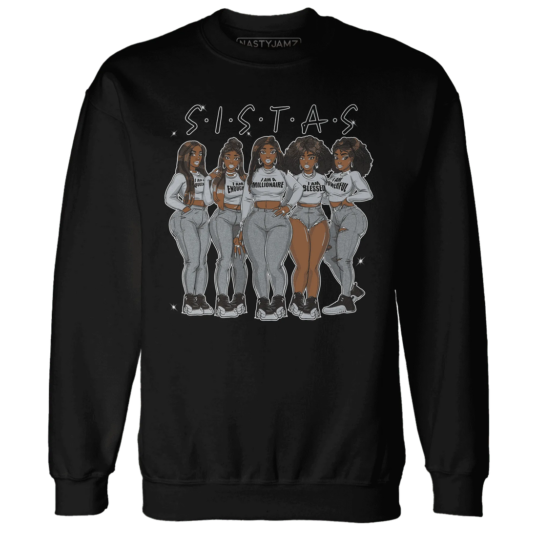 NastyJamz-Wolf-Grey-12s-Sweatshirt-Match-Sistas-Melanin-Girl