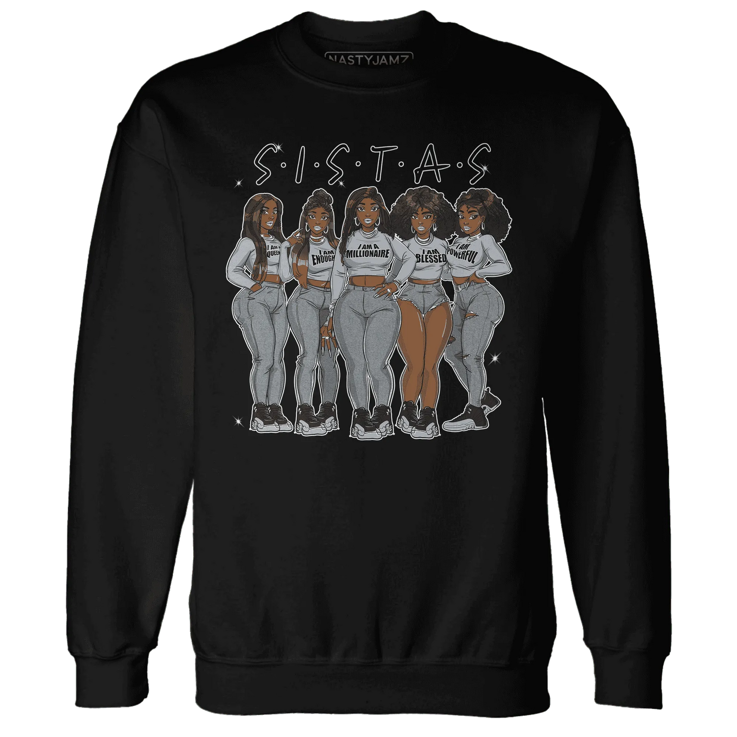NastyJamz-Wolf-Grey-12s-Sweatshirt-Match-Sistas-Melanin-Girl