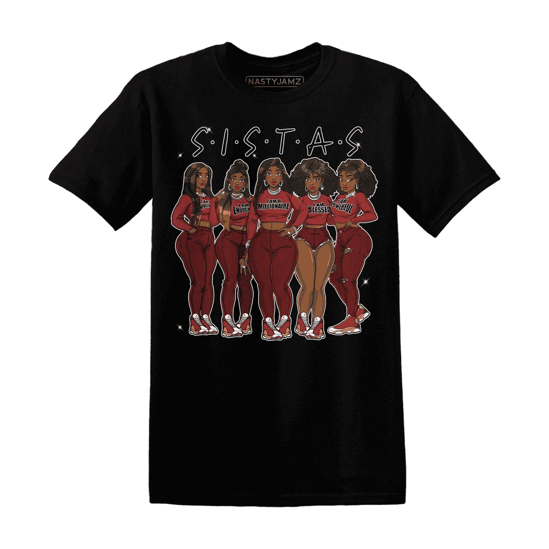 Dune-Red-13s-T-Shirt-Match-Sistas-Melanin-Girl