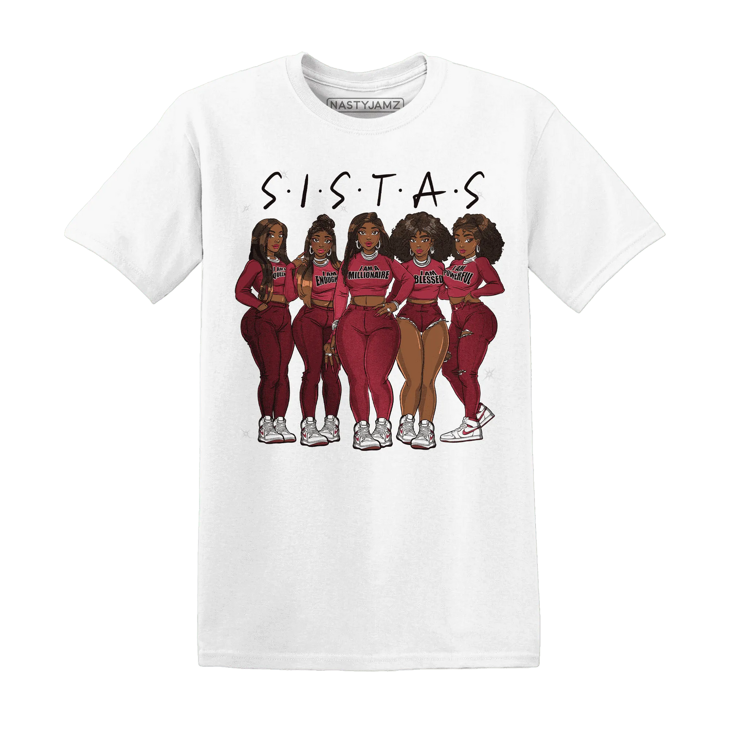 High-87-Metallic-Burgundy-1s-T-Shirt-Match-Sistas-Melanin-Girl