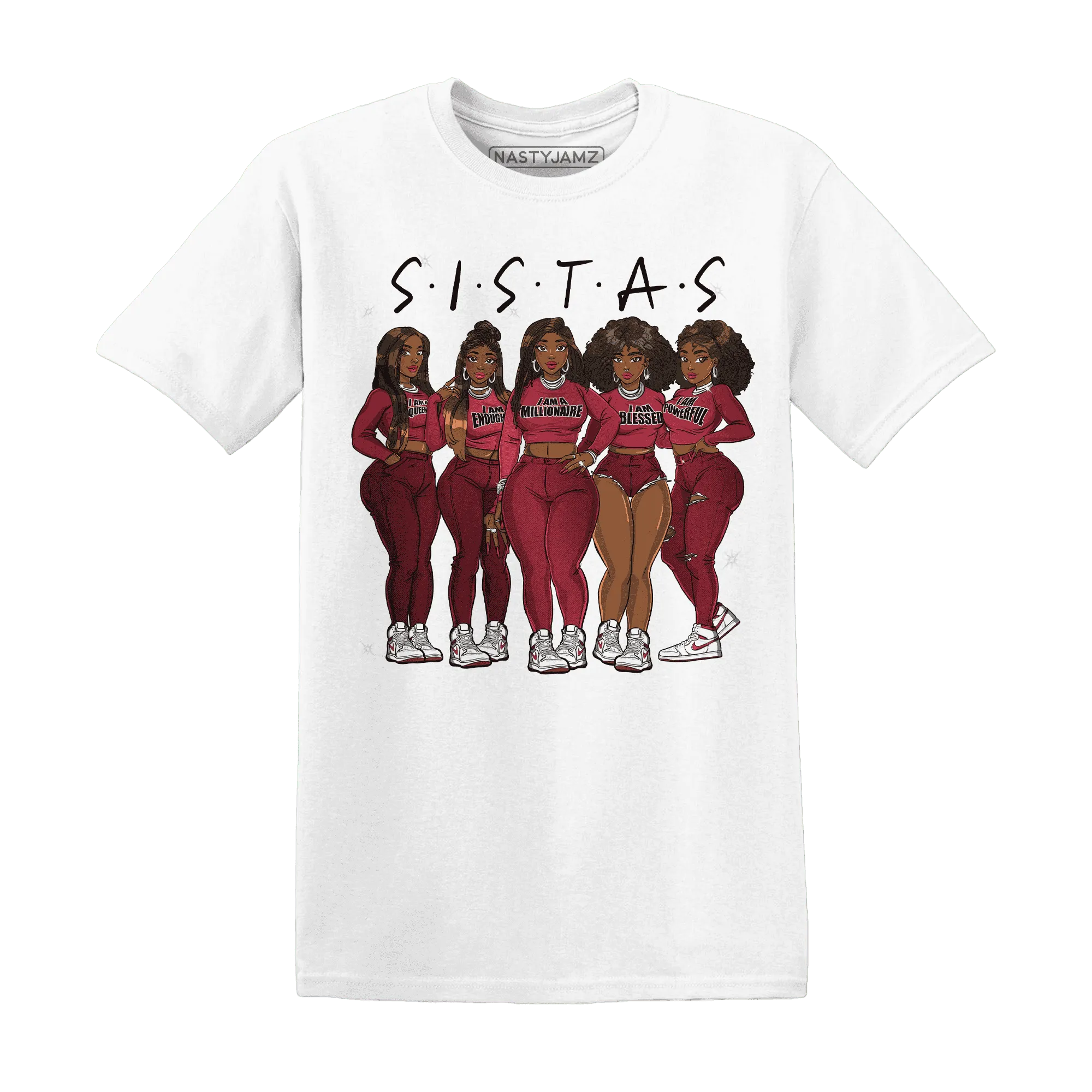 High-87-Metallic-Burgundy-1s-T-Shirt-Match-Sistas-Melanin-Girl