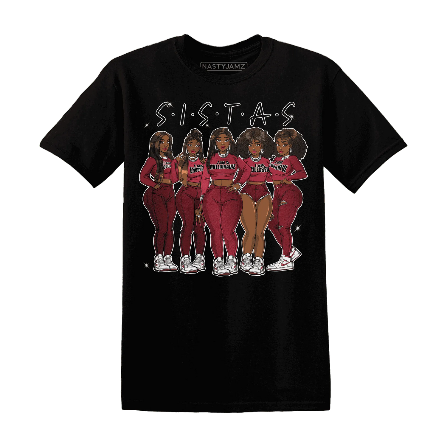 High-87-Metallic-Burgundy-1s-T-Shirt-Match-Sistas-Melanin-Girl