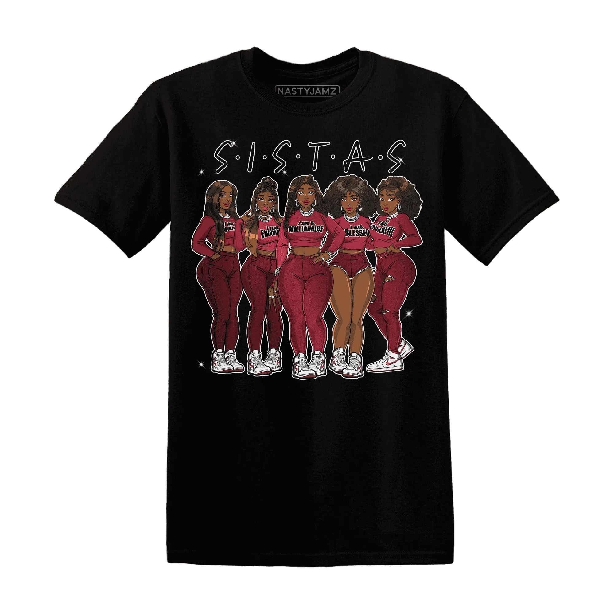 High-87-Metallic-Burgundy-1s-T-Shirt-Match-Sistas-Melanin-Girl