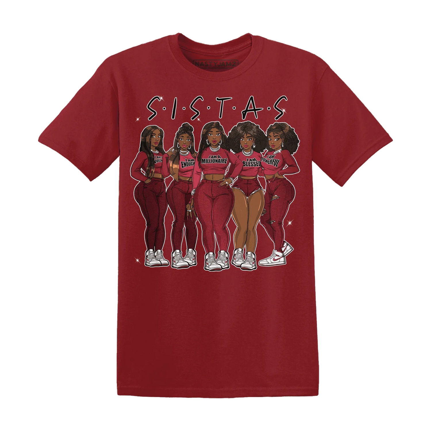 High-87-Metallic-Burgundy-1s-T-Shirt-Match-Sistas-Melanin-Girl