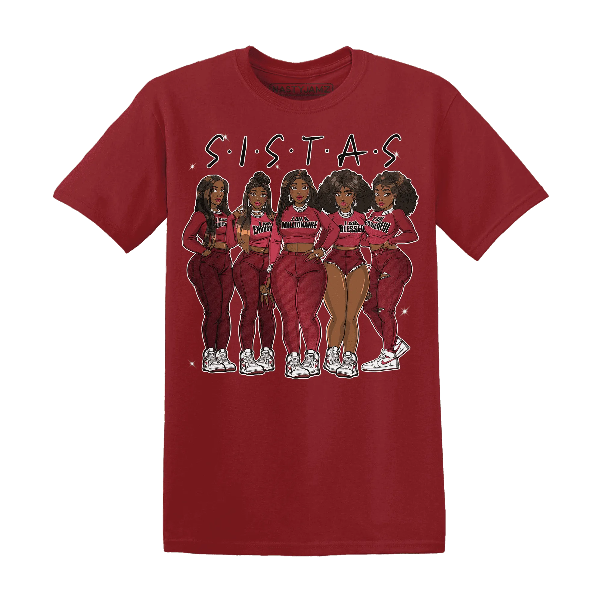 High-87-Metallic-Burgundy-1s-T-Shirt-Match-Sistas-Melanin-Girl