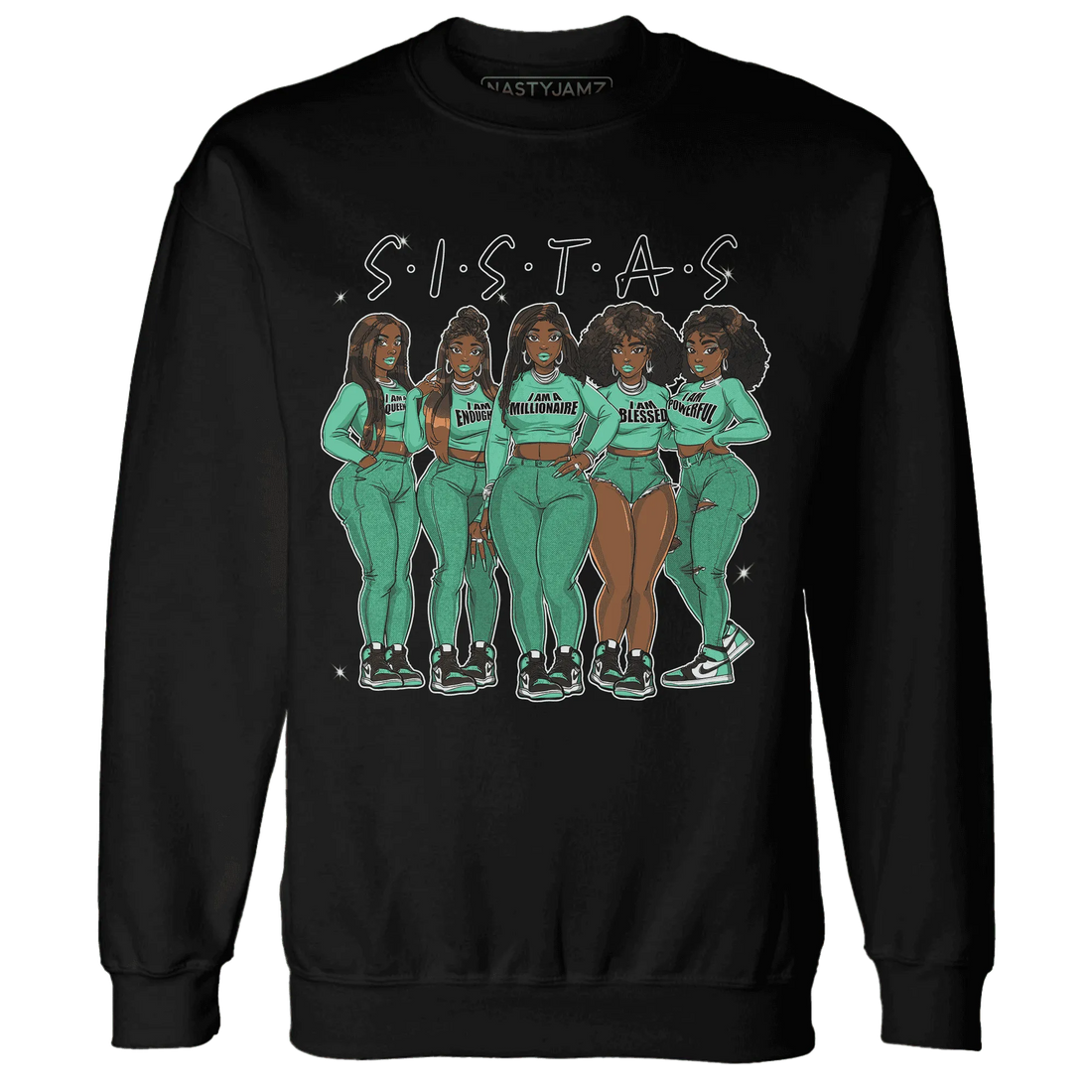 High-OG-Green-Glow-1s-Sweatshirt-Match-Sistas-Melanin-Girl