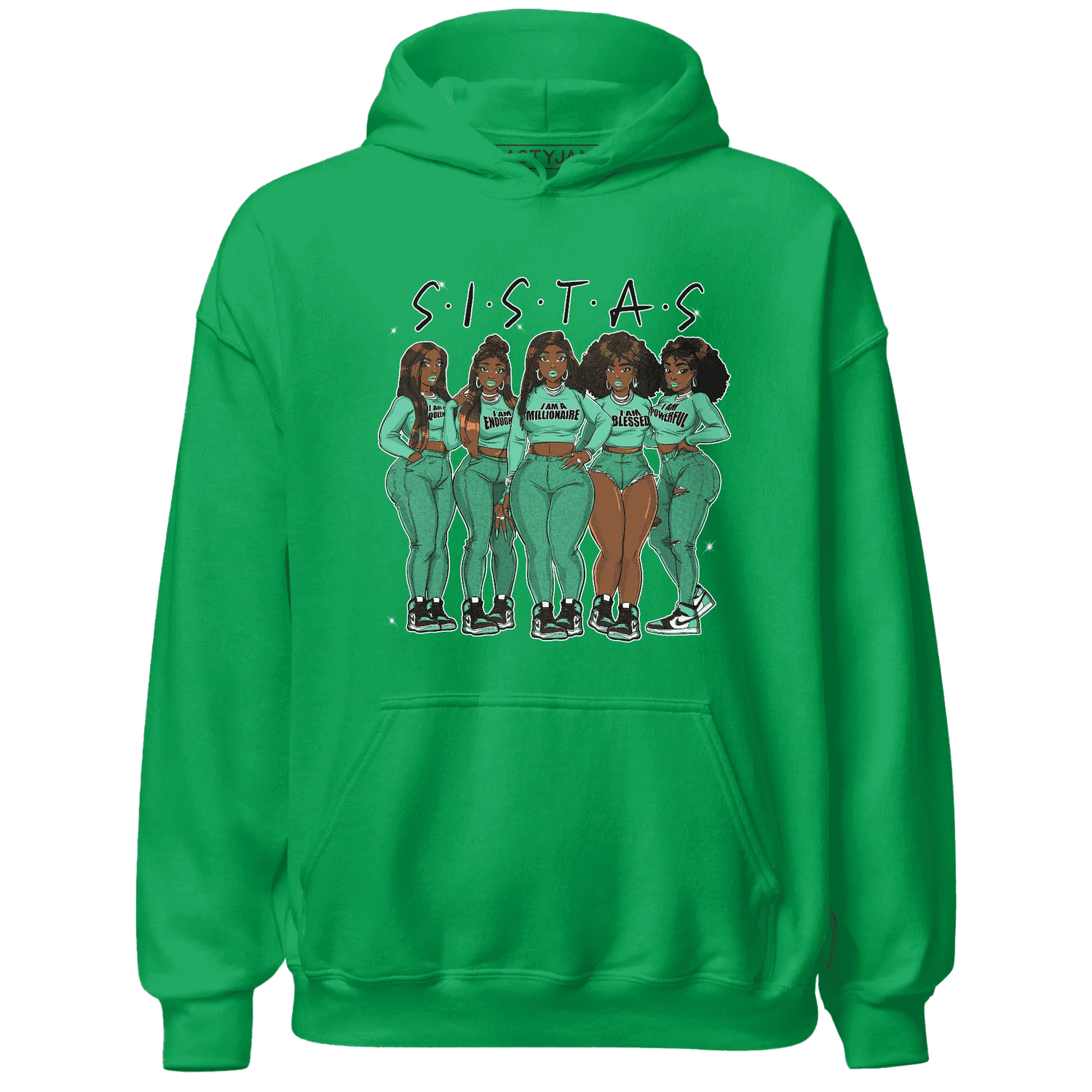 High-OG-Green-Glow-1s-Hoodie-Match-Sistas-Melanin-Girl