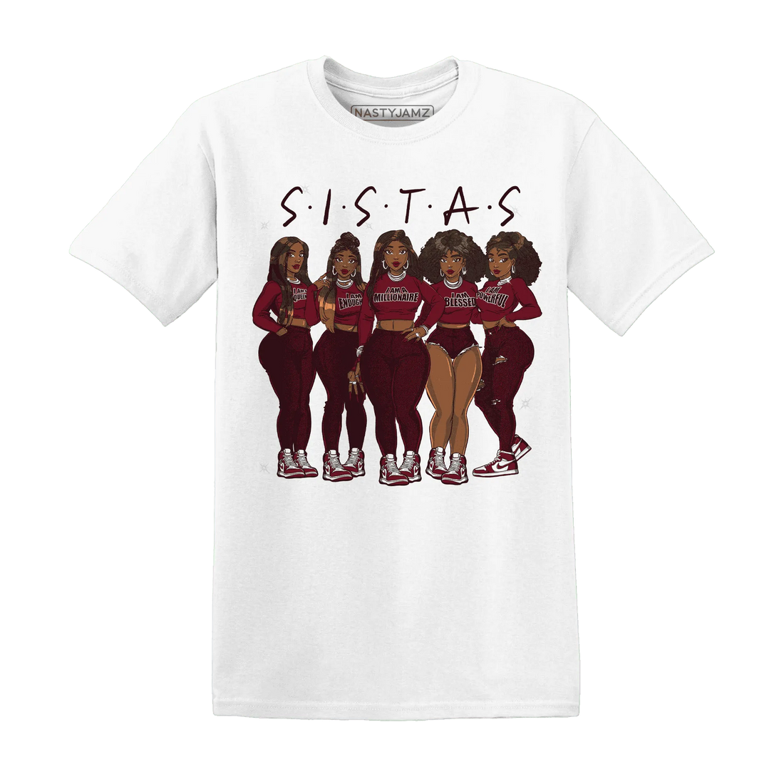 High-White-Team-Red-1s-T-Shirt-Match-Sistas-Melanin-Girl