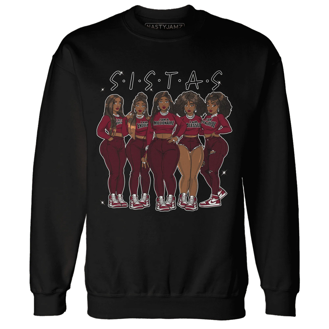 High-White-Team-Red-1s-Sweatshirt-Match-Sistas-Melanin-Girl