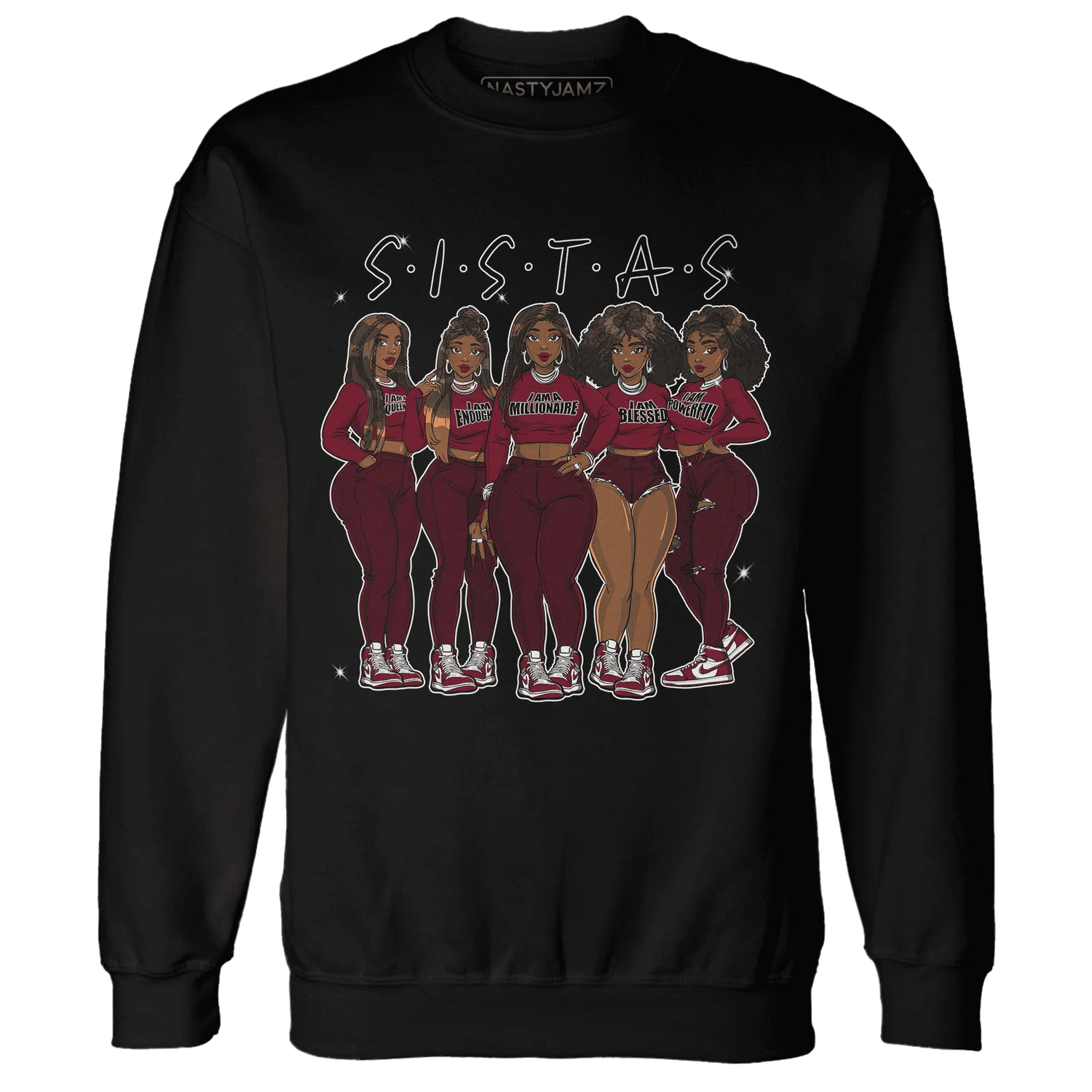 High-White-Team-Red-1s-Sweatshirt-Match-Sistas-Melanin-Girl