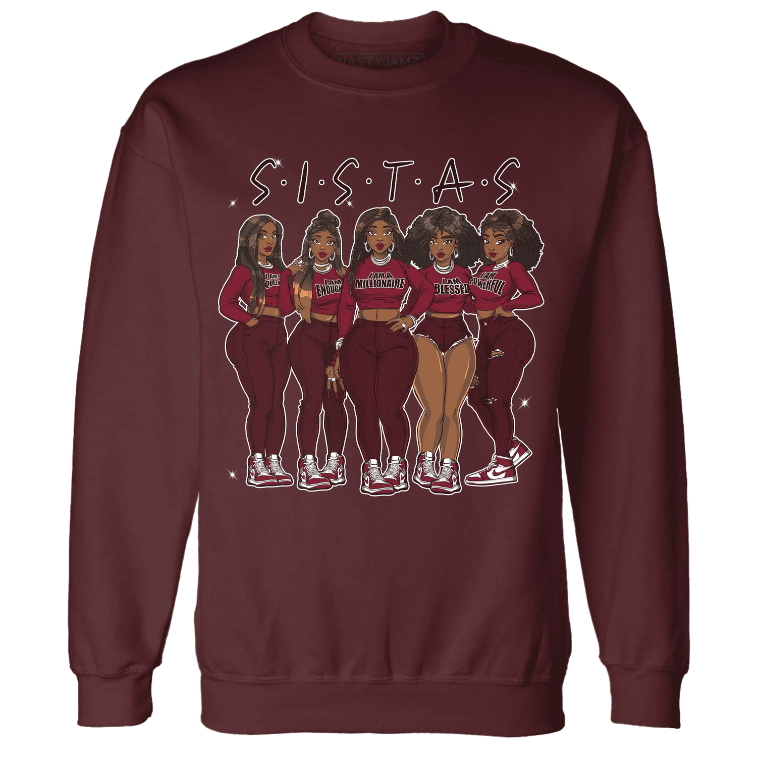 High-White-Team-Red-1s-Sweatshirt-Match-Sistas-Melanin-Girl