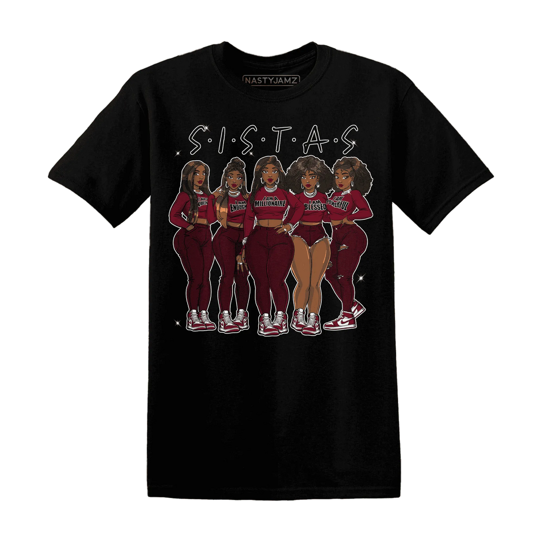 High-White-Team-Red-1s-T-Shirt-Match-Sistas-Melanin-Girl