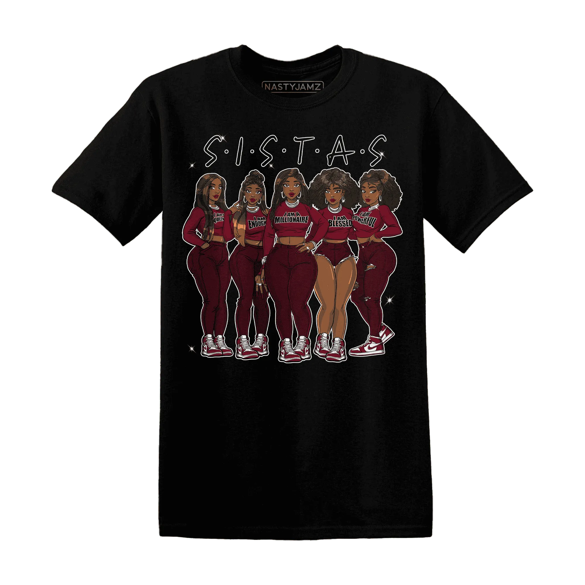 High-White-Team-Red-1s-T-Shirt-Match-Sistas-Melanin-Girl