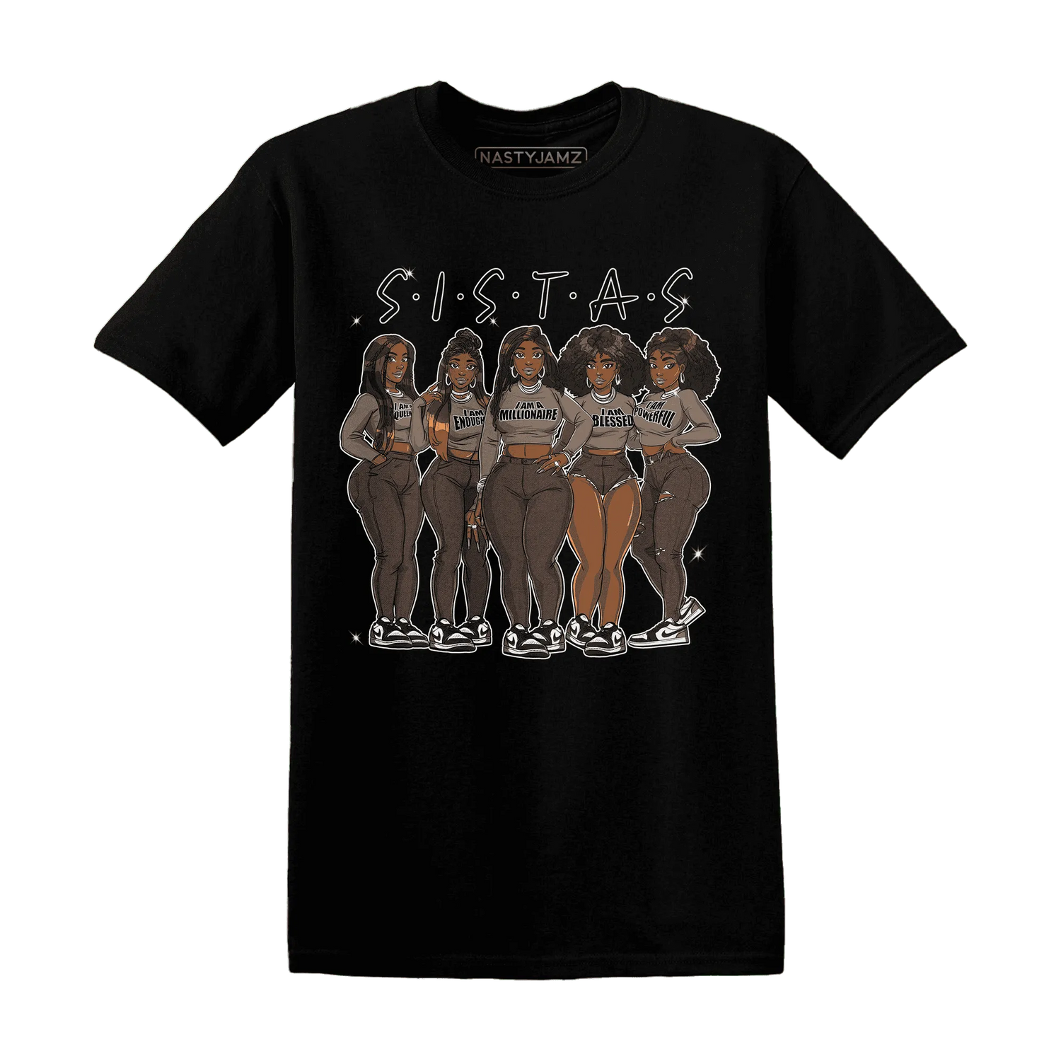 NastyJamz-Low-Mocha-1s-T-Shirt-Match-Sistas-Melanin-Girl