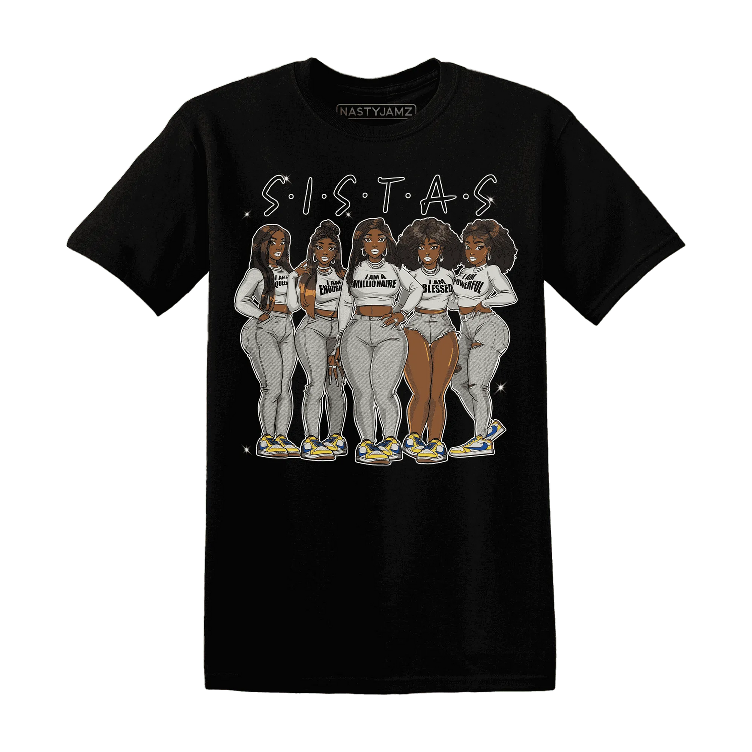 AJ-1-Low-OG-Canary-TVSC-T-Shirt-Match-Sistas-Melanin-Girl