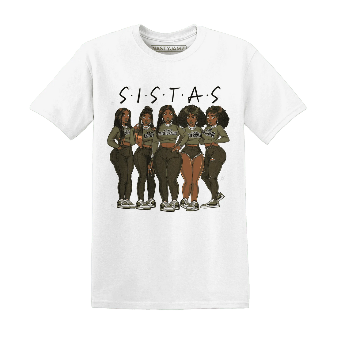 NastyJamz-Medium-Olive-1s-T-Shirt-Match-Sistas-Melanin-Girl