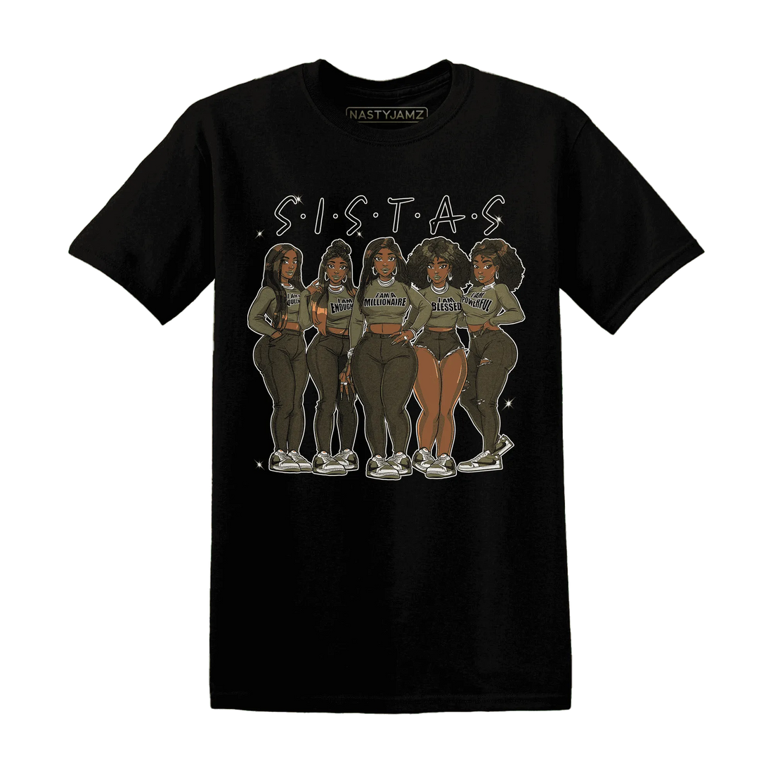 NastyJamz-Medium-Olive-1s-T-Shirt-Match-Sistas-Melanin-Girl