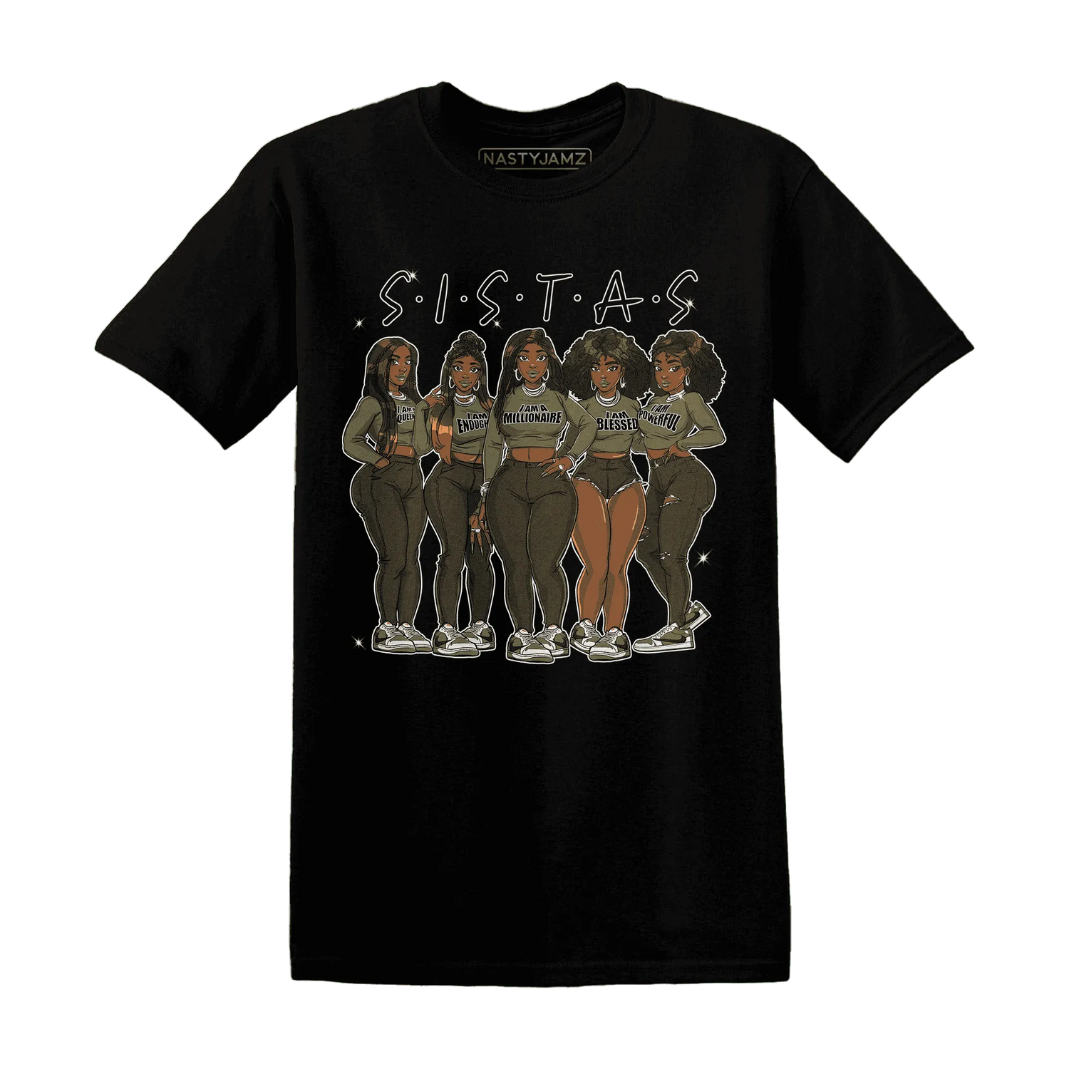 NastyJamz-Medium-Olive-1s-T-Shirt-Match-Sistas-Melanin-Girl