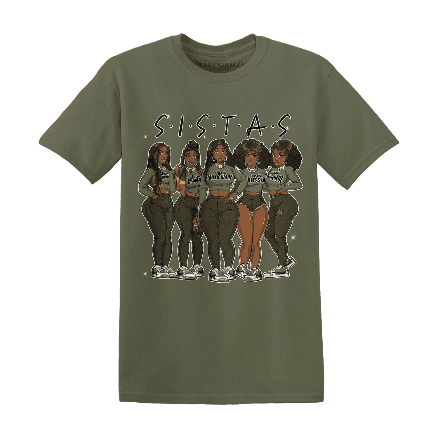 NastyJamz-Medium-Olive-1s-T-Shirt-Match-Sistas-Melanin-Girl