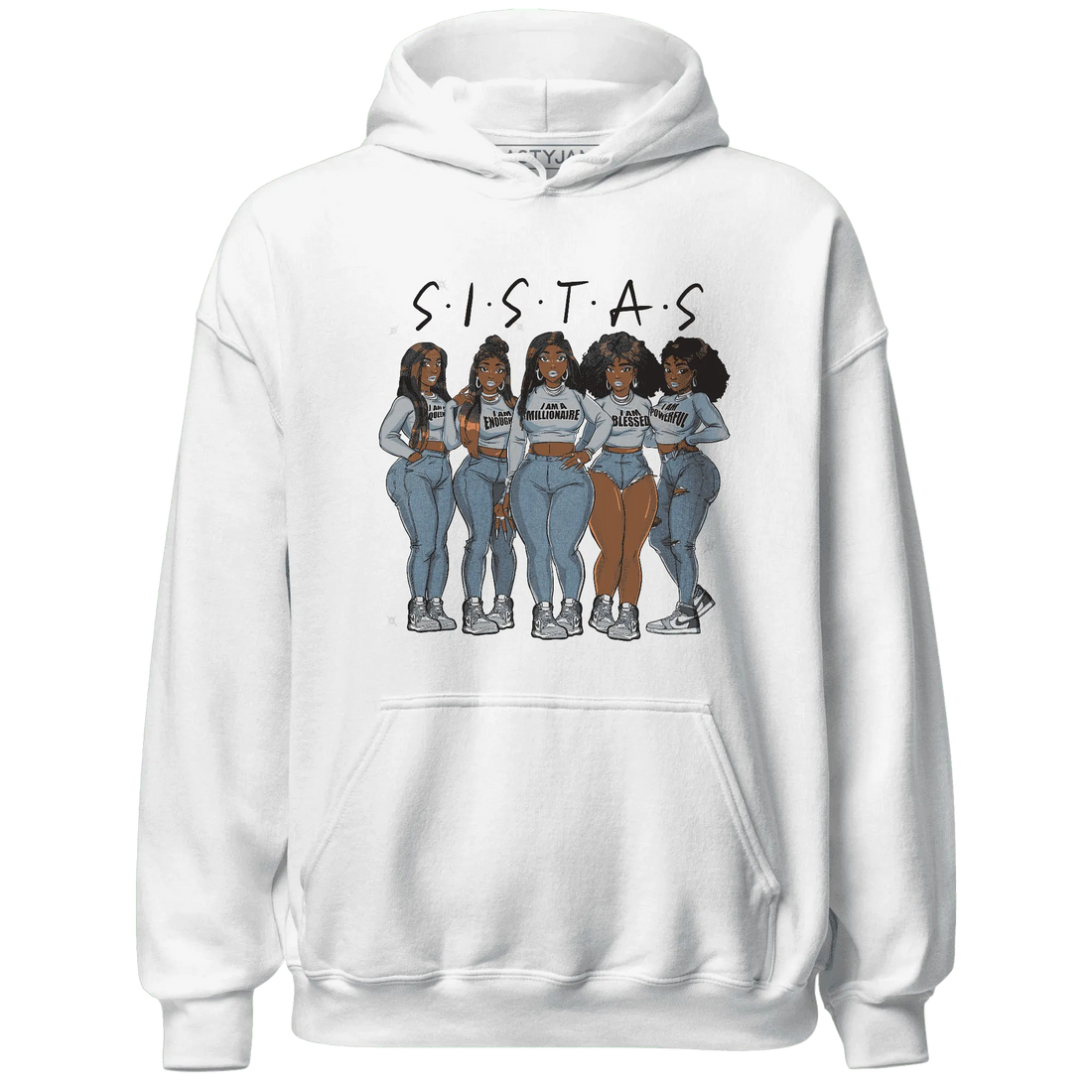 Mid-Diffused-Blue-Grey-1s-Hoodie-Match-Sistas-Melanin-Girl