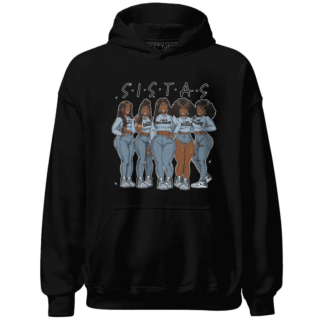 Mid-Diffused-Blue-Grey-1s-Hoodie-Match-Sistas-Melanin-Girl