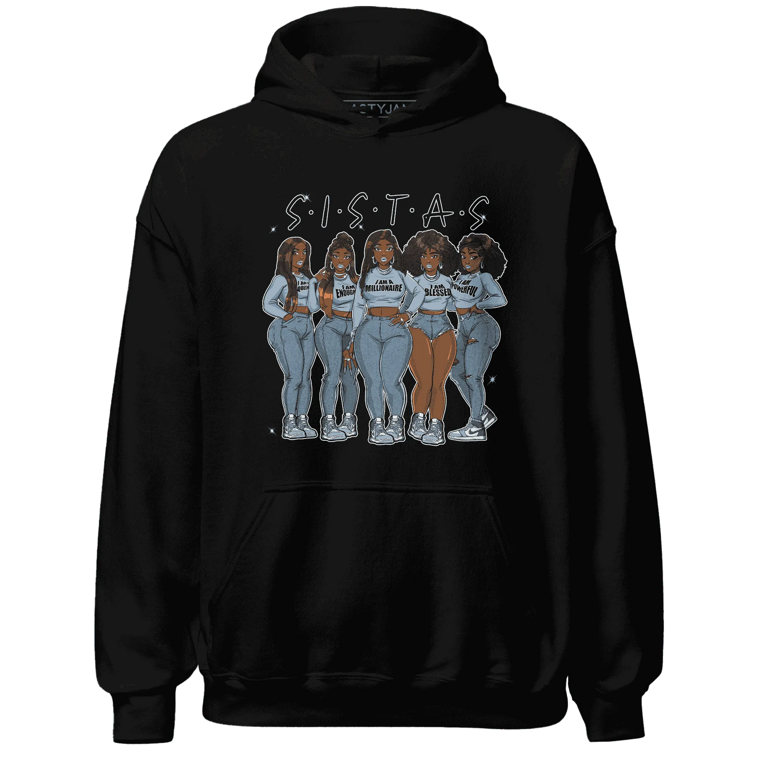 Mid-Diffused-Blue-Grey-1s-Hoodie-Match-Sistas-Melanin-Girl