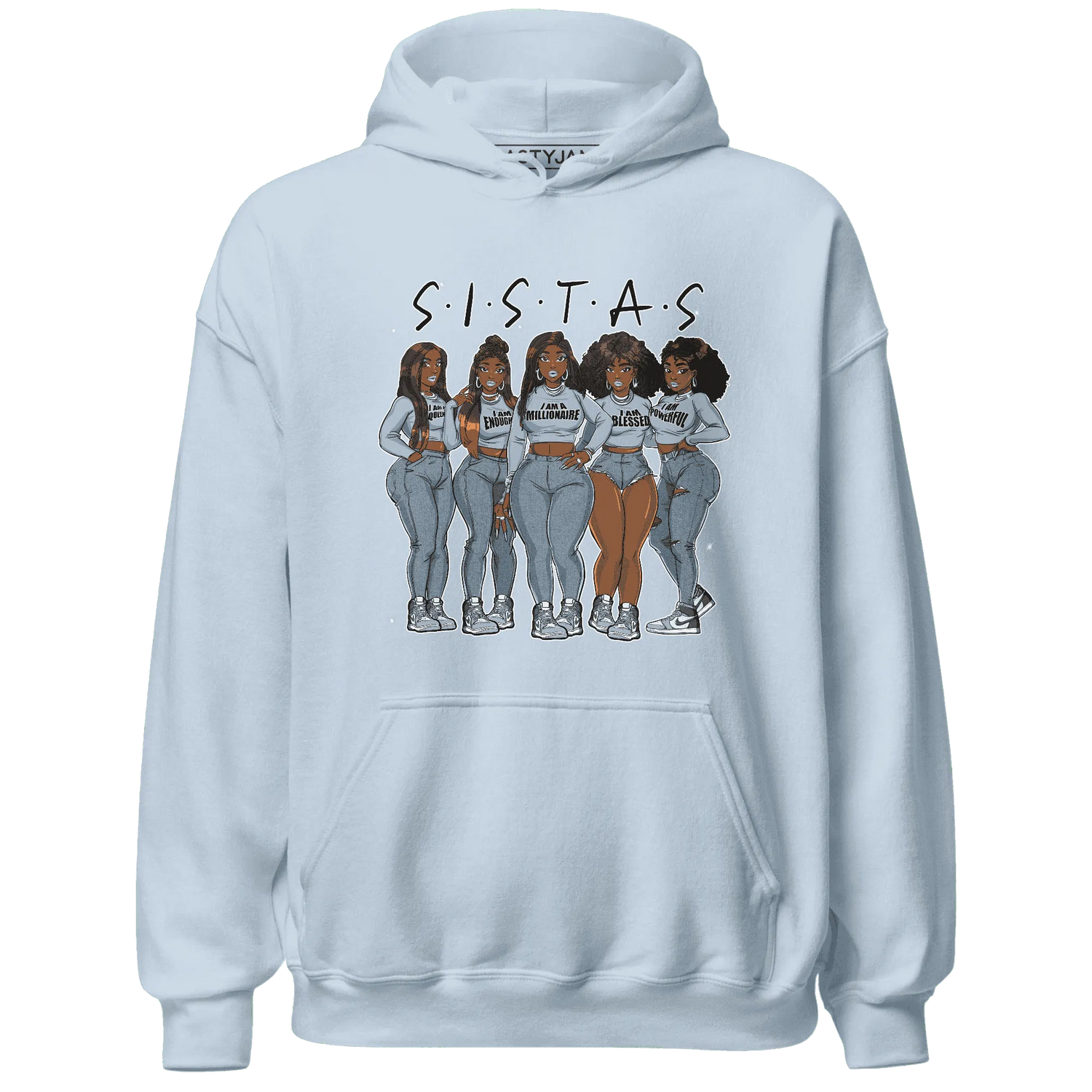 Mid-Diffused-Blue-Grey-1s-Hoodie-Match-Sistas-Melanin-Girl
