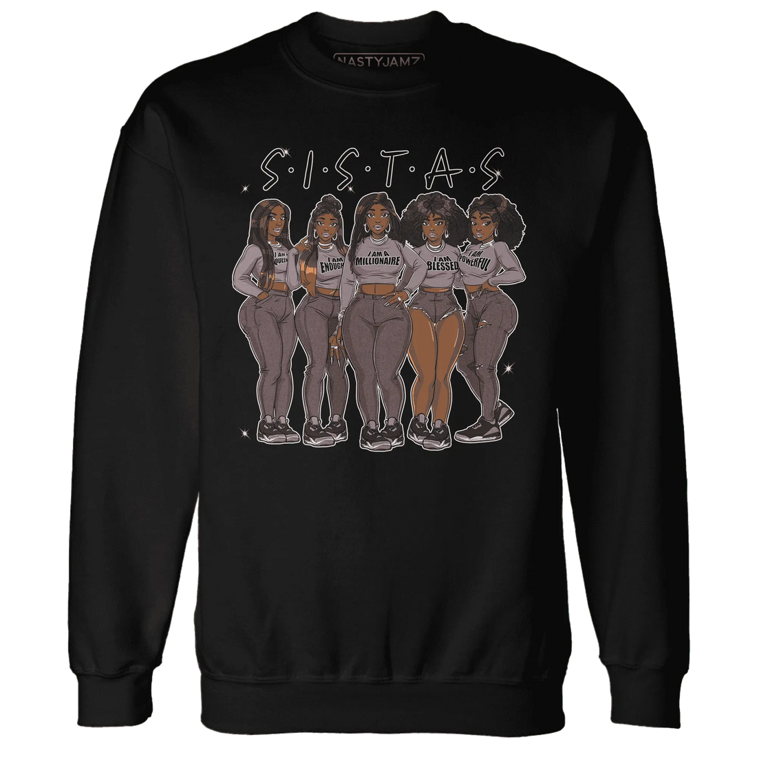 NastyJamz-Black-Violet-Ore-3s-Sweatshirt-Match-Sistas-Melanin-Girl