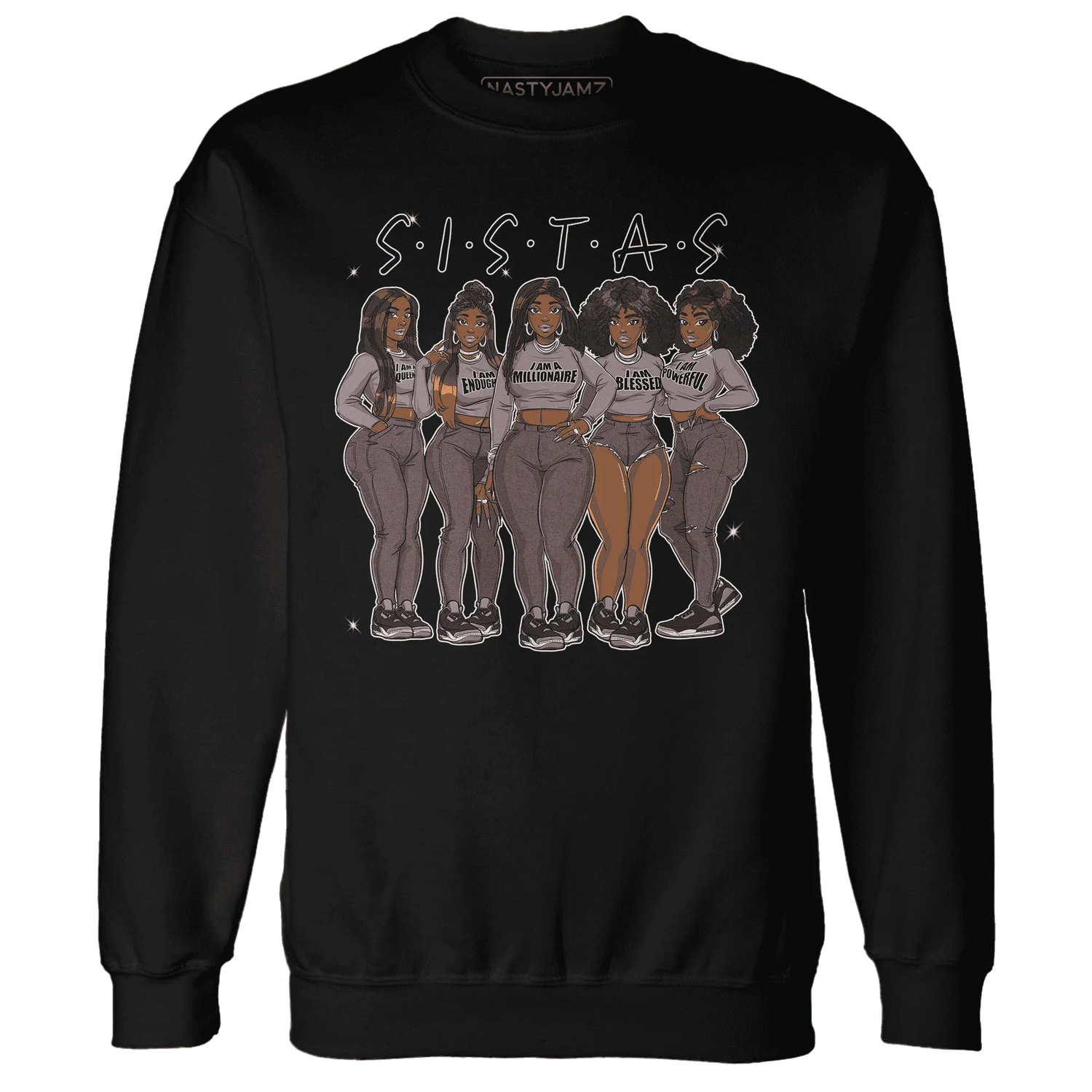 NastyJamz-Black-Violet-Ore-3s-Sweatshirt-Match-Sistas-Melanin-Girl