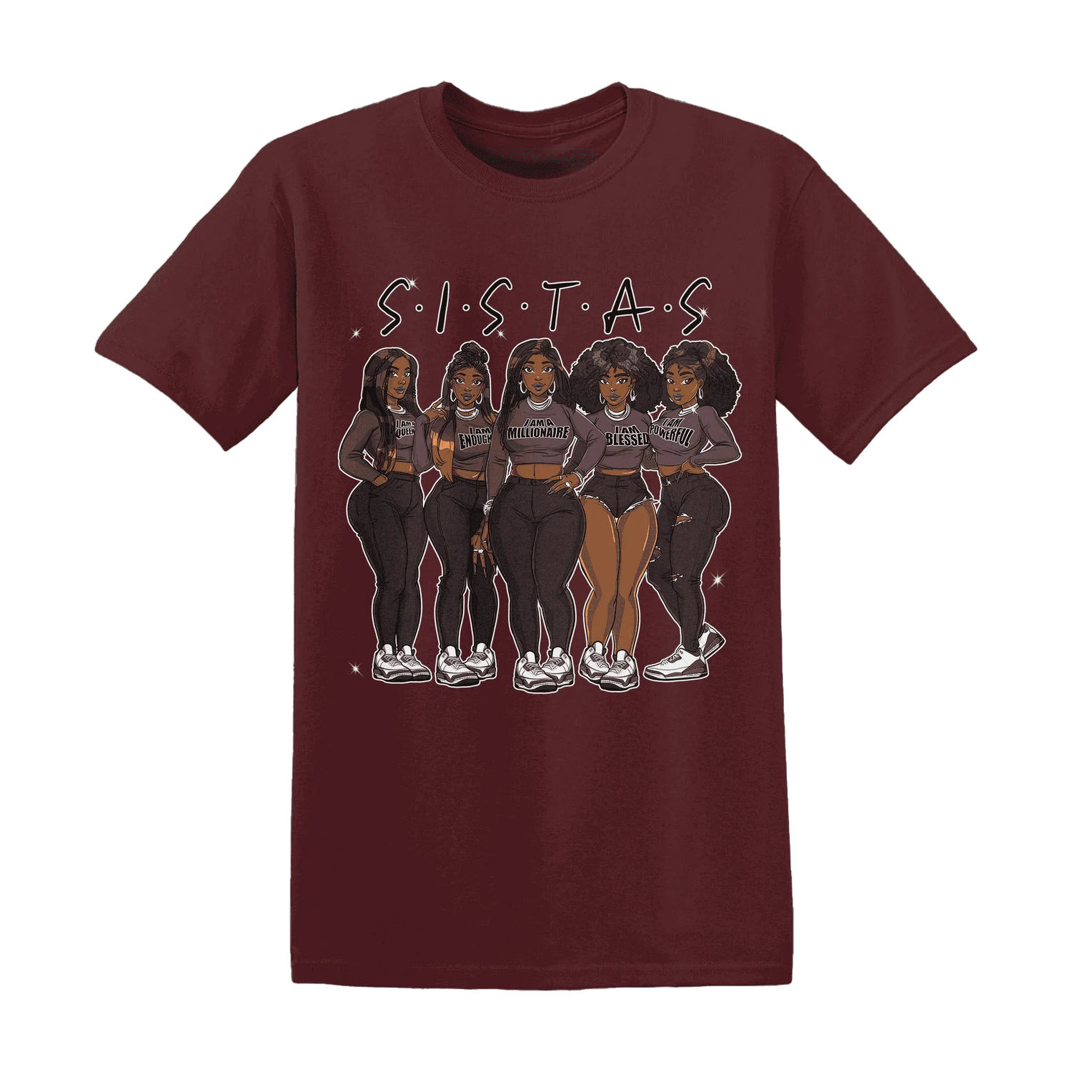 NastyJamz-Burgundy-Crush-3s-T-Shirt-Match-Sistas-Melanin-Girl