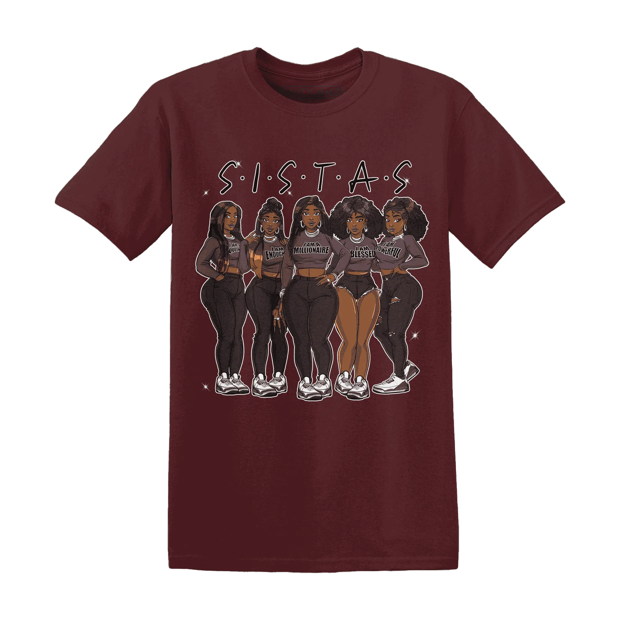 NastyJamz-Burgundy-Crush-3s-T-Shirt-Match-Sistas-Melanin-Girl