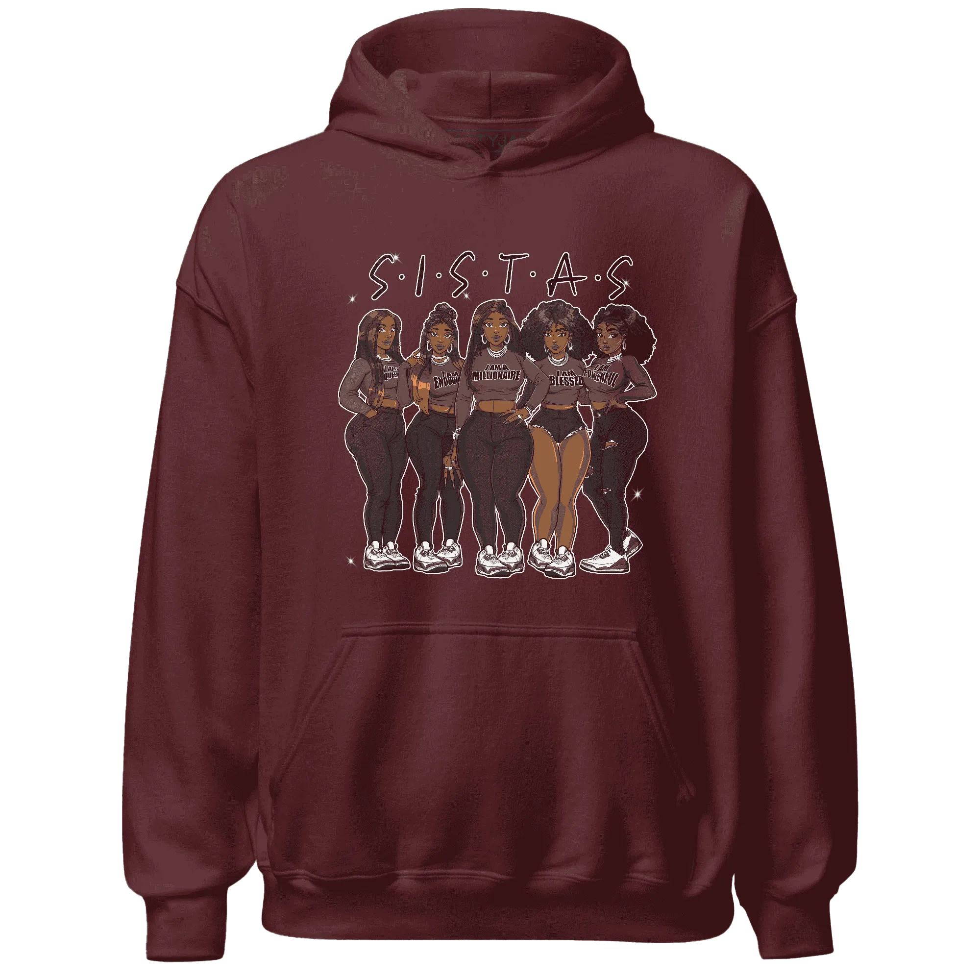 NastyJamz-Burgundy-Crush-3s-Hoodie-Match-Sistas-Melanin-Girl