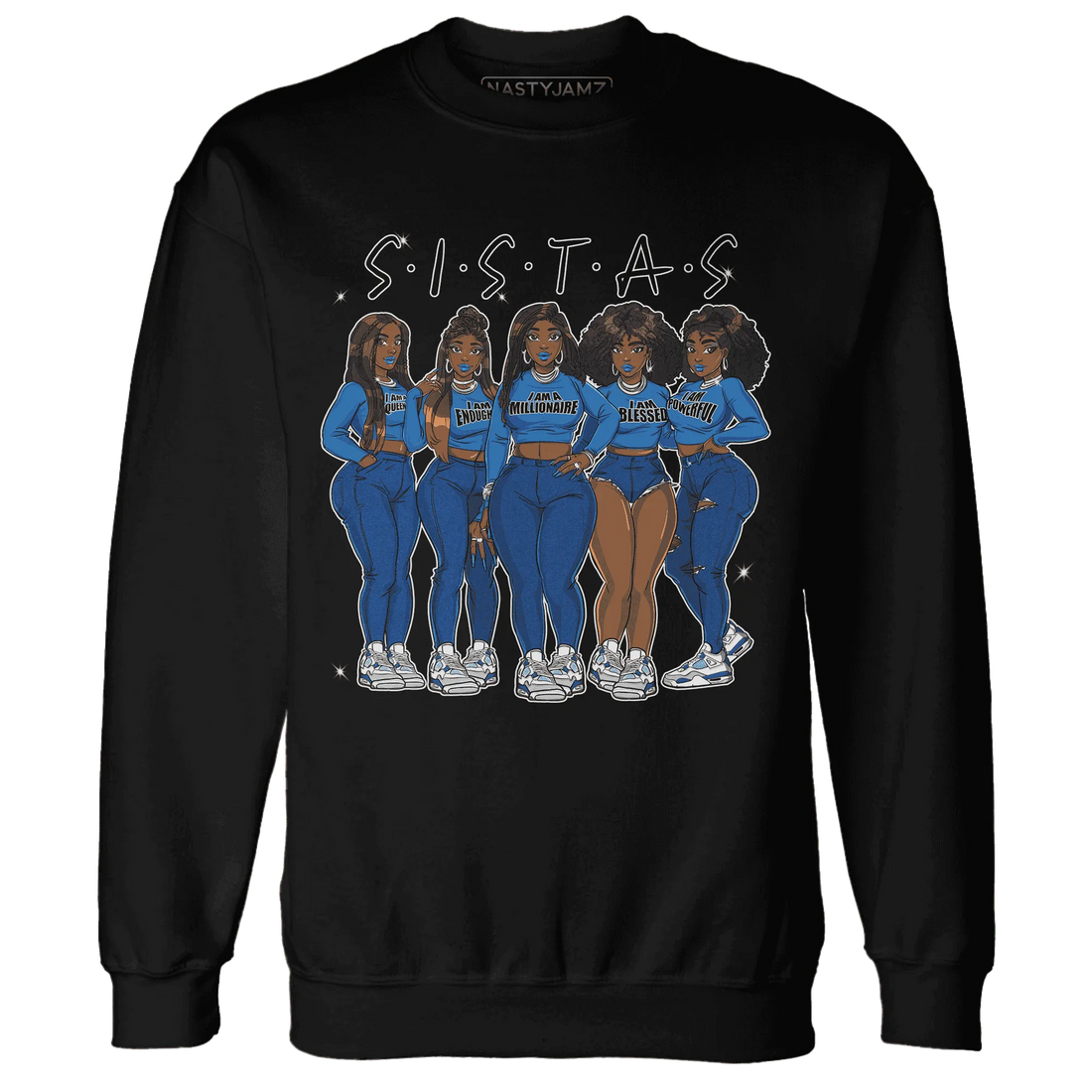 Industrial-Blue-4s-Sweatshirt-Match-Sistas-Melanin-Girl