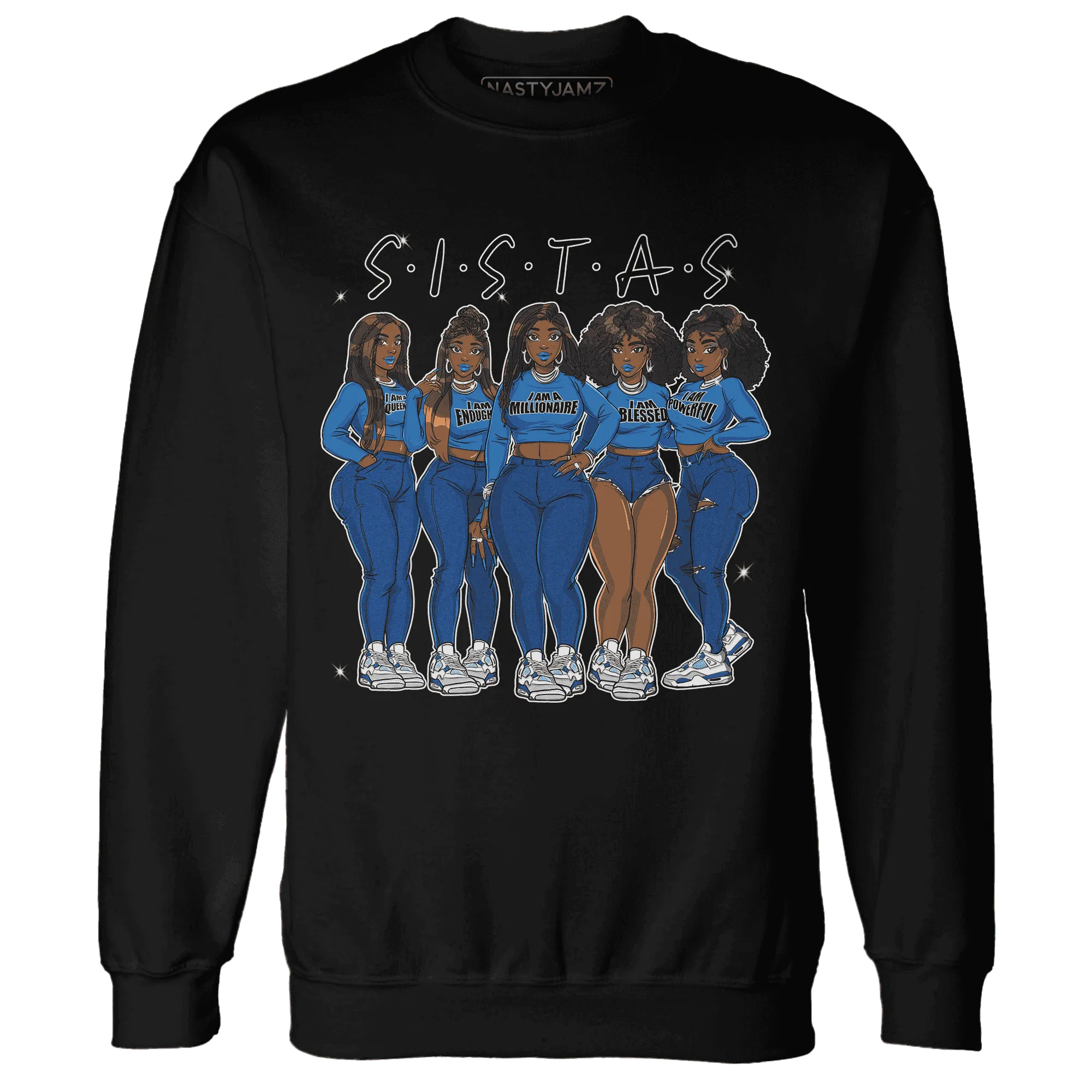 Industrial-Blue-4s-Sweatshirt-Match-Sistas-Melanin-Girl