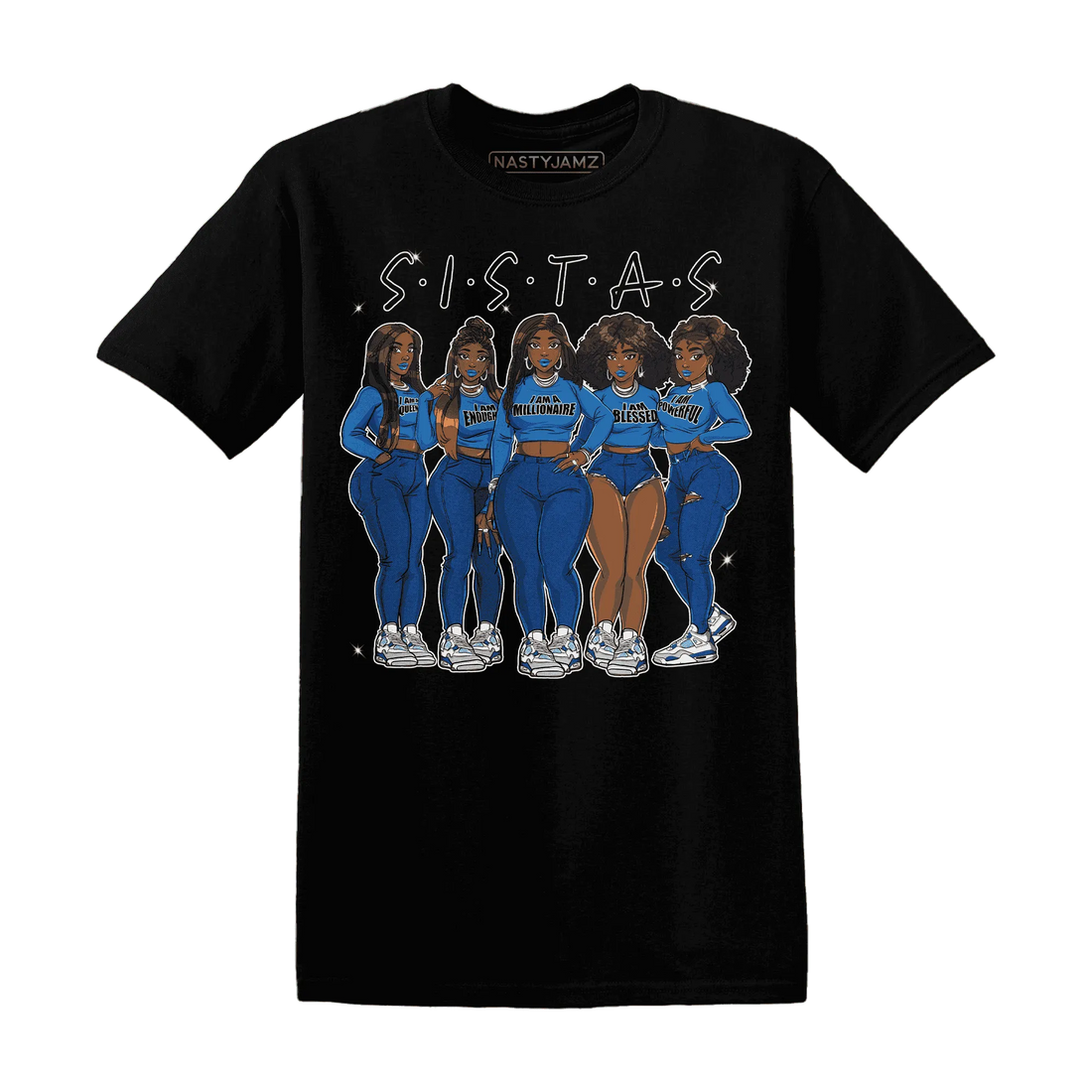 Industrial-Blue-4s-T-Shirt-Match-Sistas-Melanin-Girl