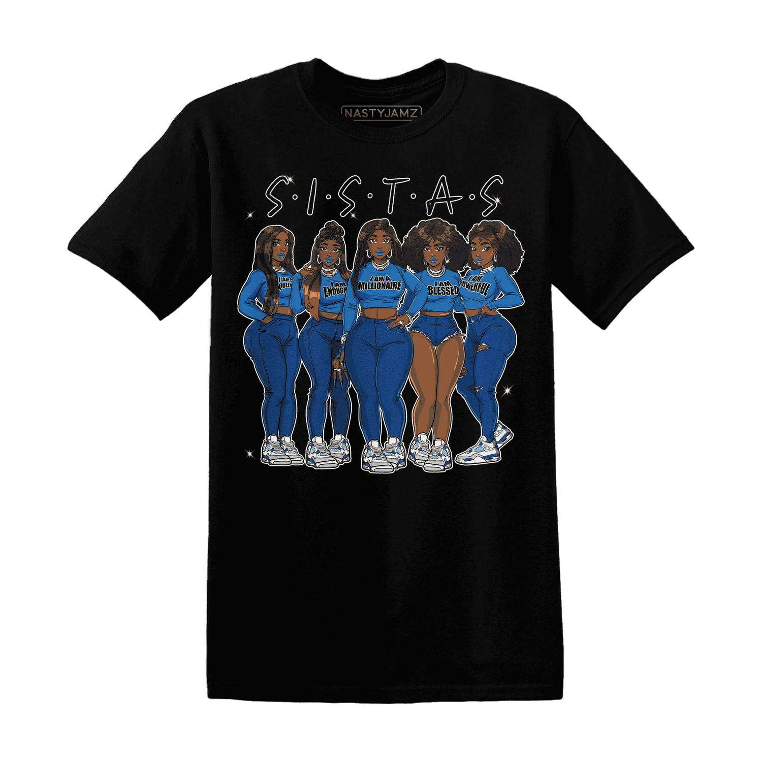 Industrial-Blue-4s-T-Shirt-Match-Sistas-Melanin-Girl